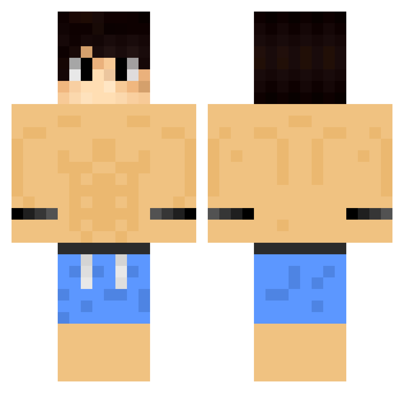 Maoyan Minecraft skin, front and back view