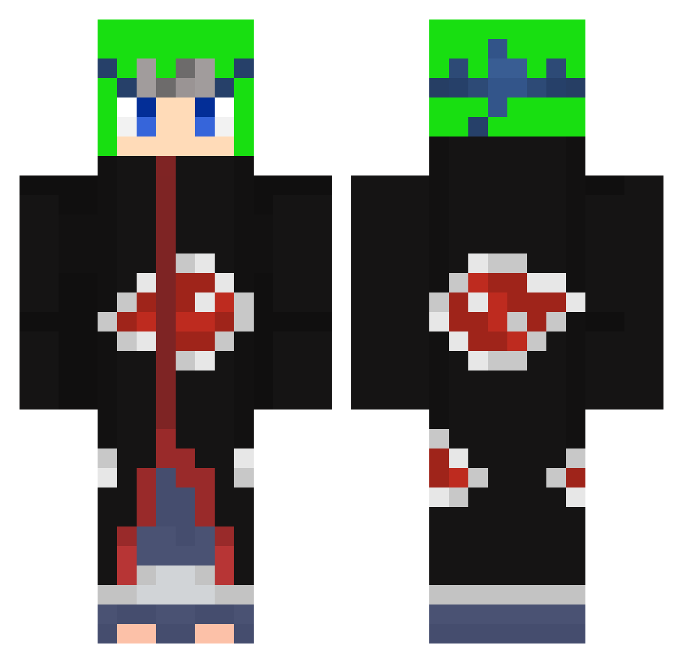 Zabusa_Sama Minecraft skin, front and back view