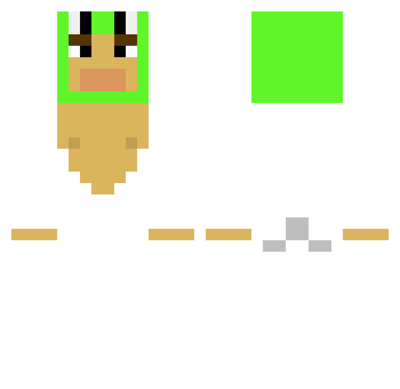 Worshipped Minecraft skin, front and back view