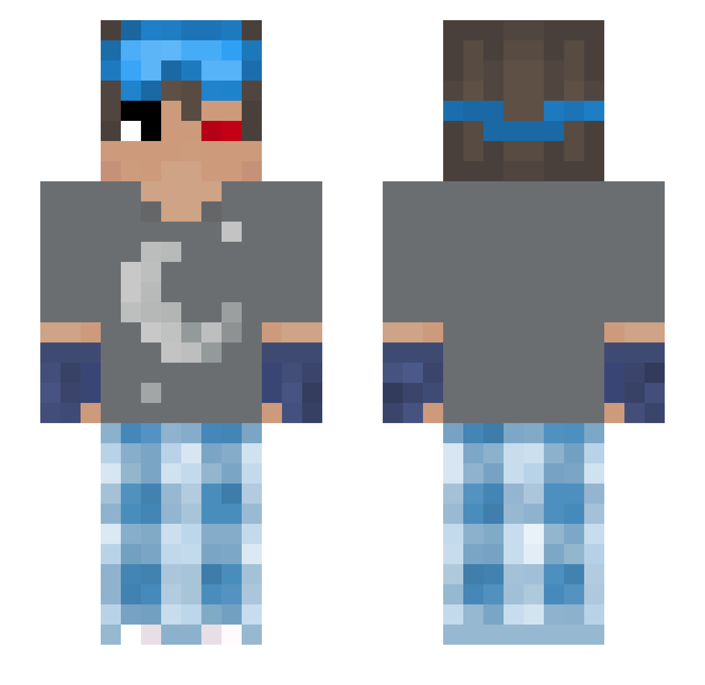 DaKec Minecraft skin, front and back view