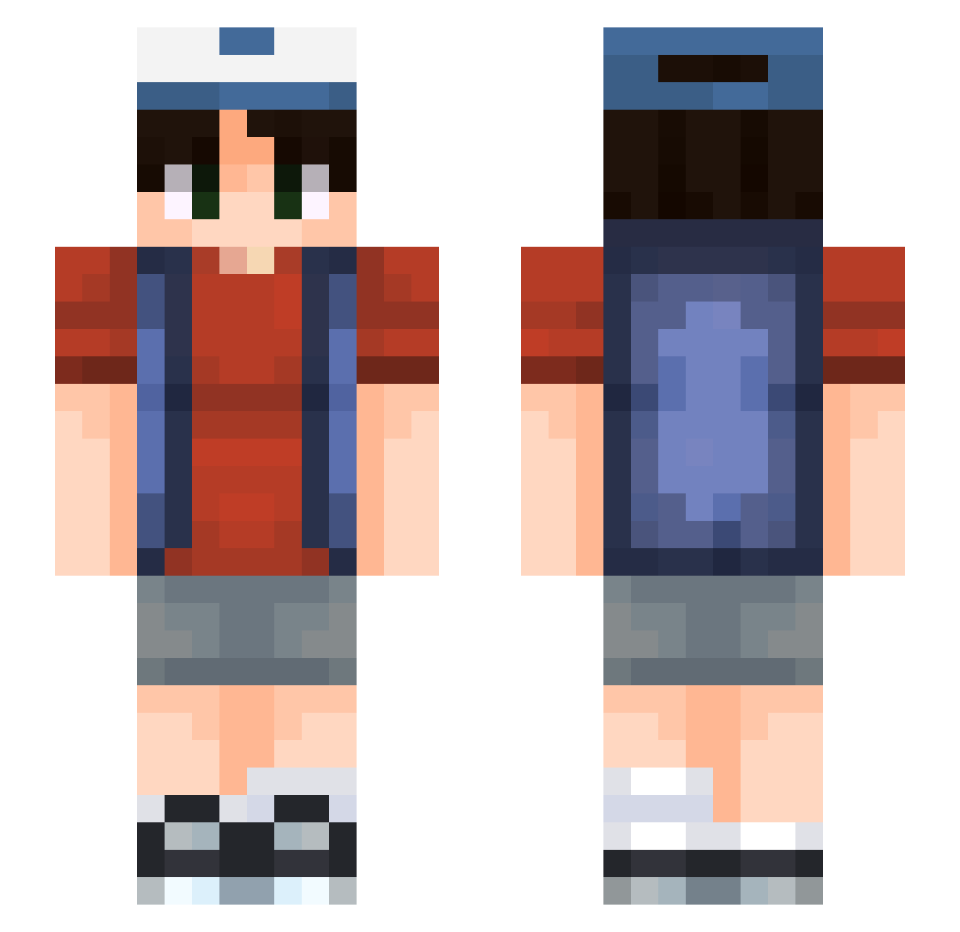 0nn Minecraft skin, front and back view
