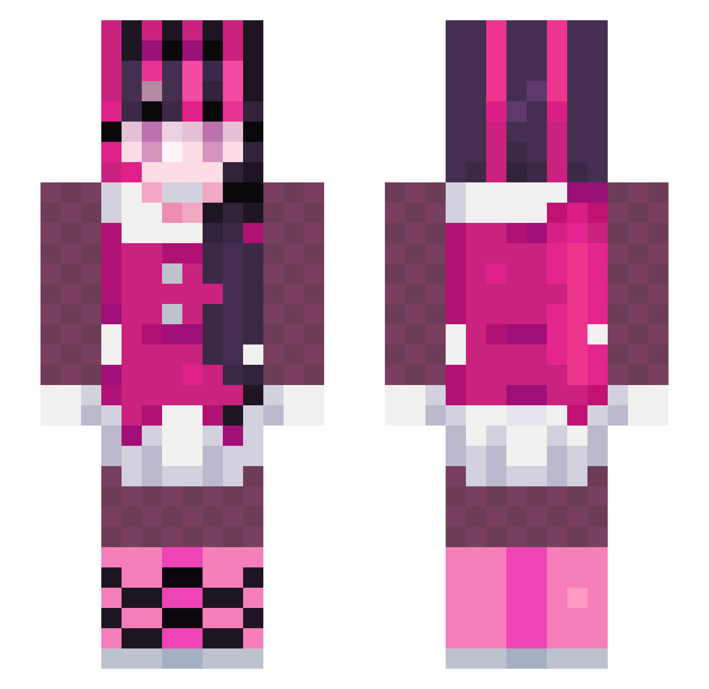 ziomalica Minecraft skin, front and back view
