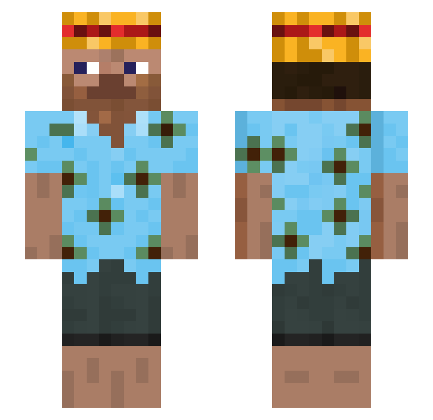 MylesTurner26 Minecraft skin, front and back view