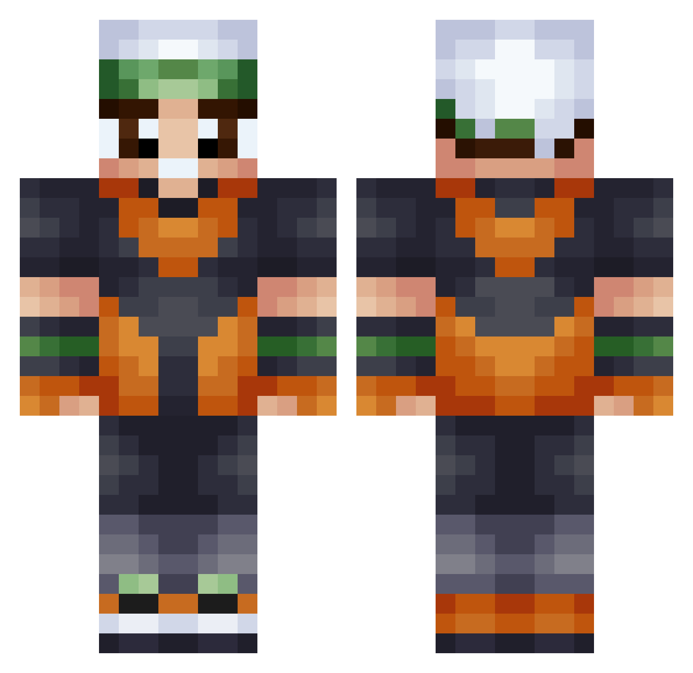 TheClandestino Minecraft skin, front and back view