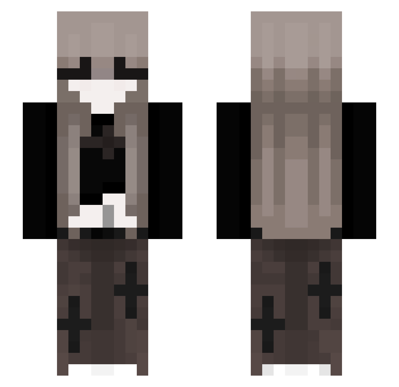 vionaa Minecraft skin, front and back view
