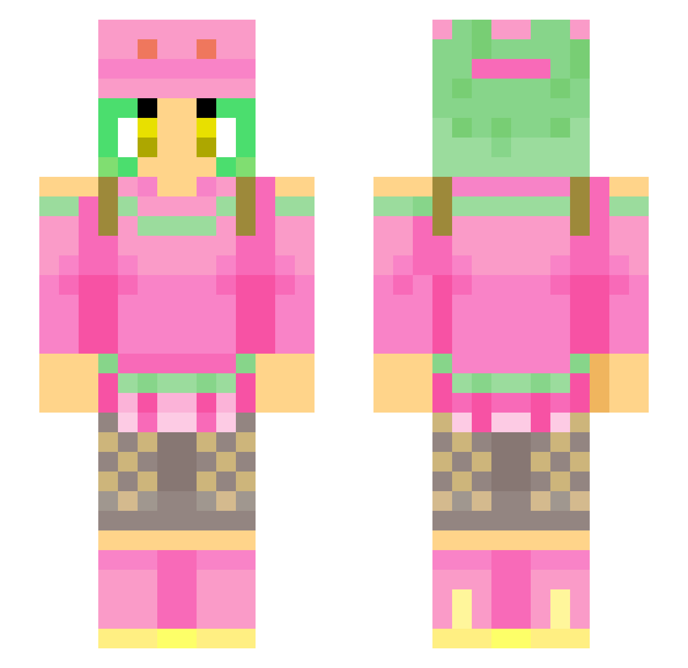DerJoJo Minecraft skin, front and back view