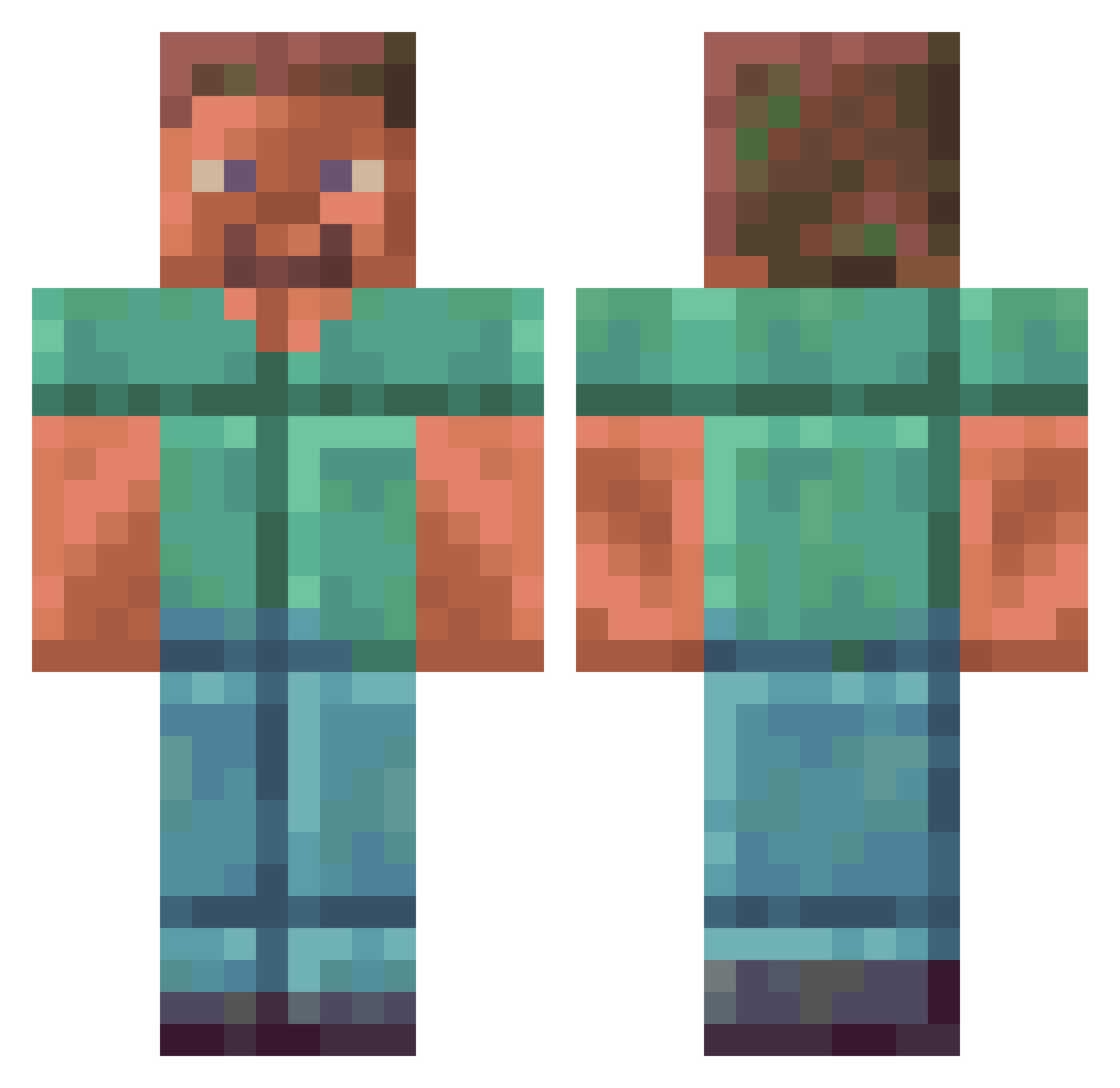 yakbam000 Minecraft skin, front and back view
