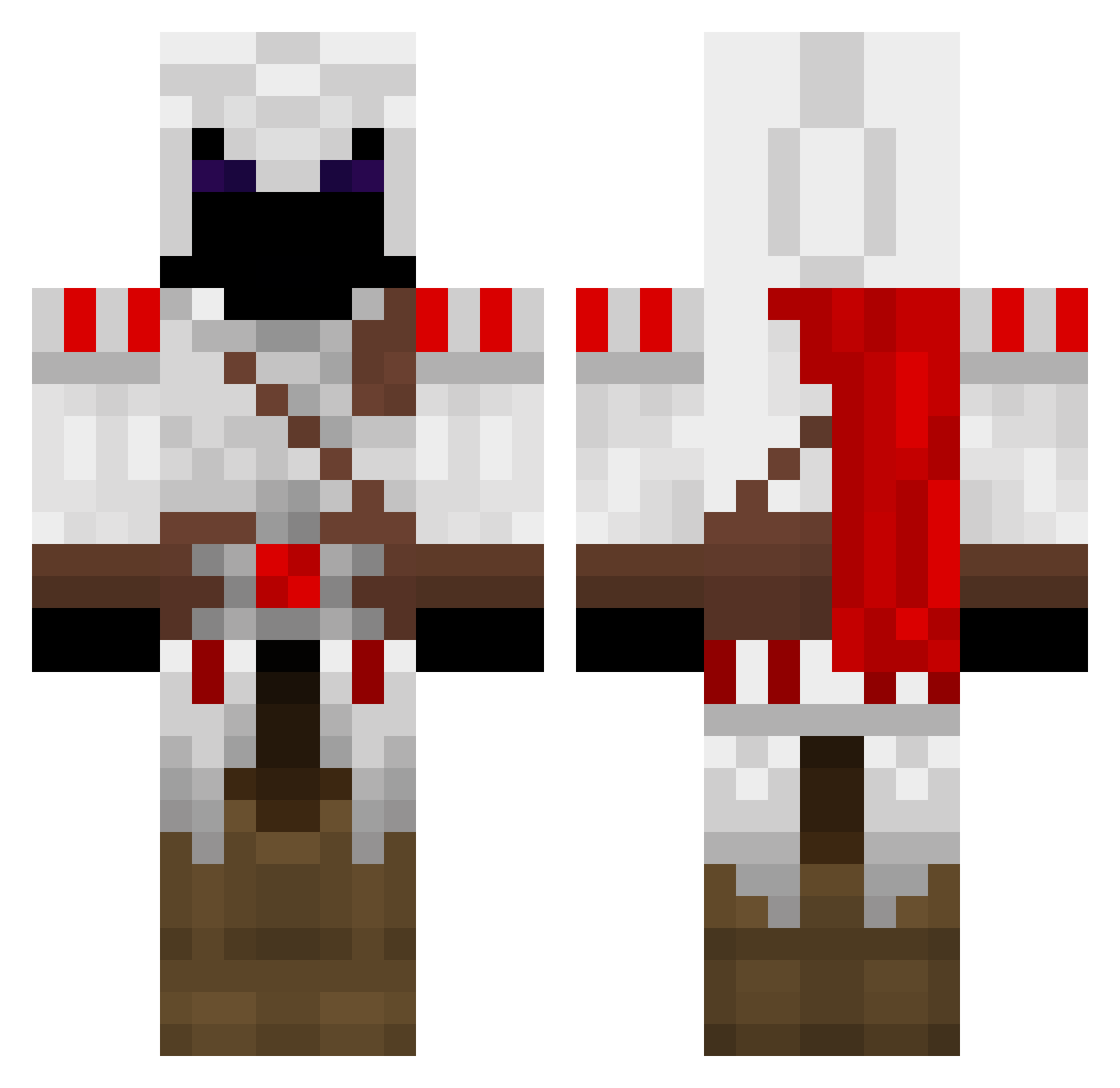 sunspotted Minecraft skin, front and back view