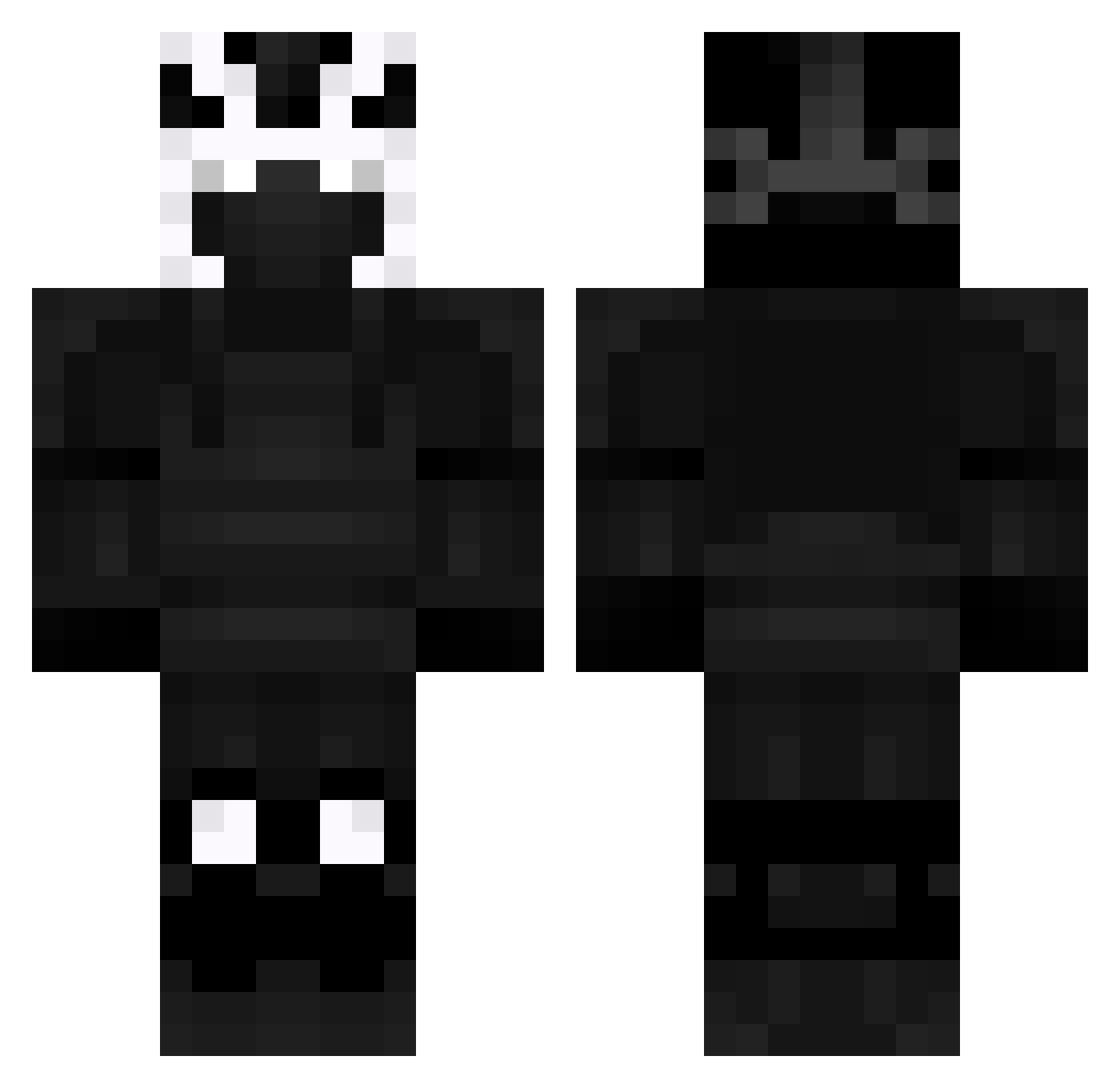 Clickied Minecraft skin, front and back view