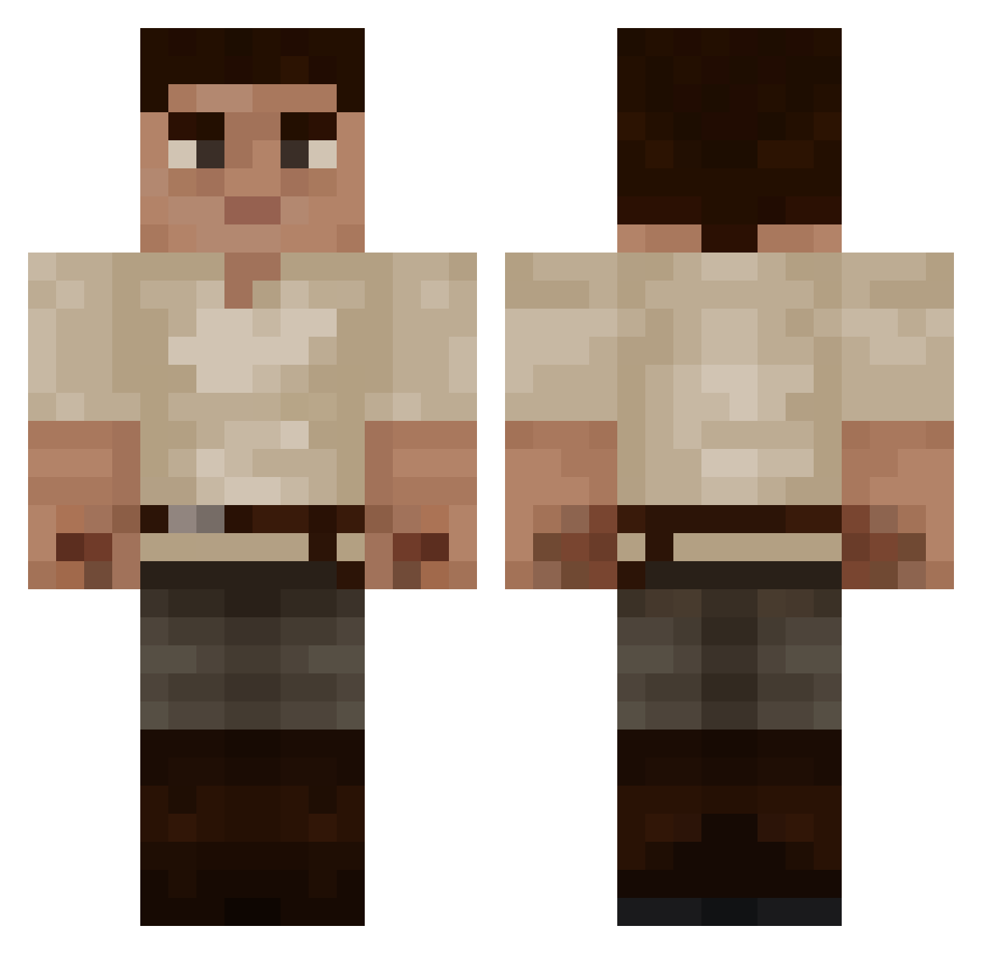 RumHamMulan Minecraft skin, front and back view