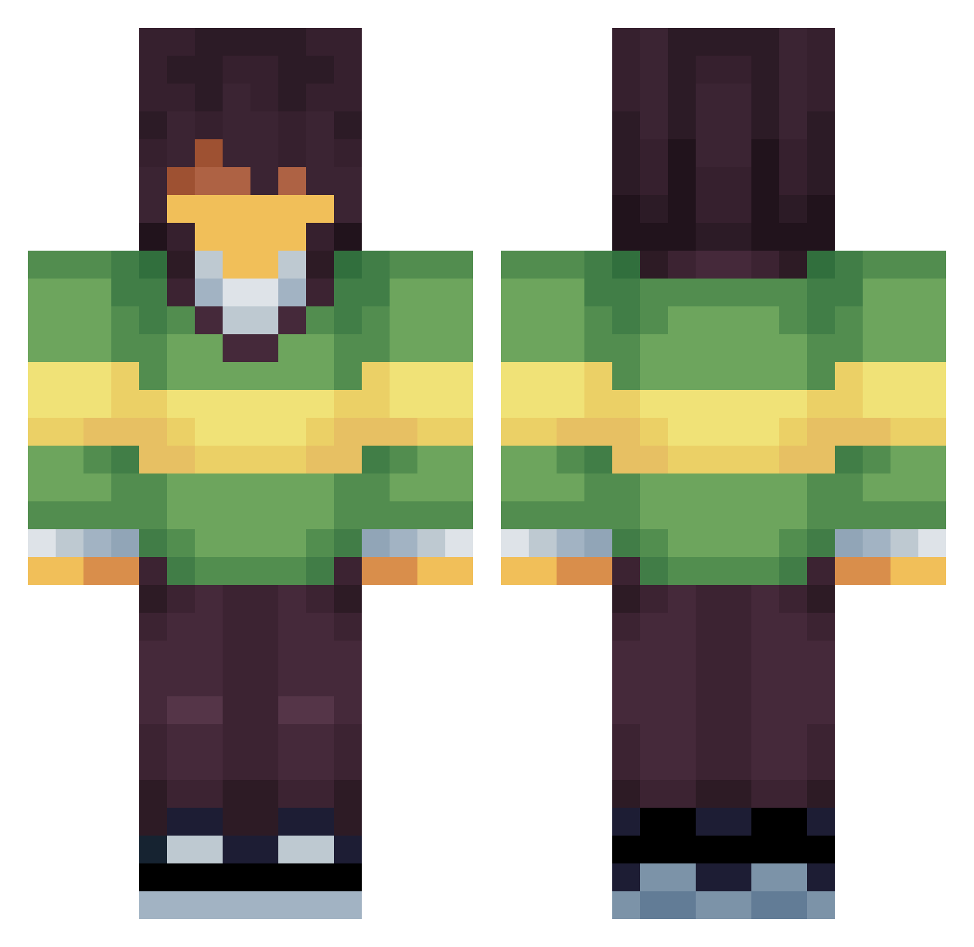 Grifterbuddy Minecraft skin, front and back view