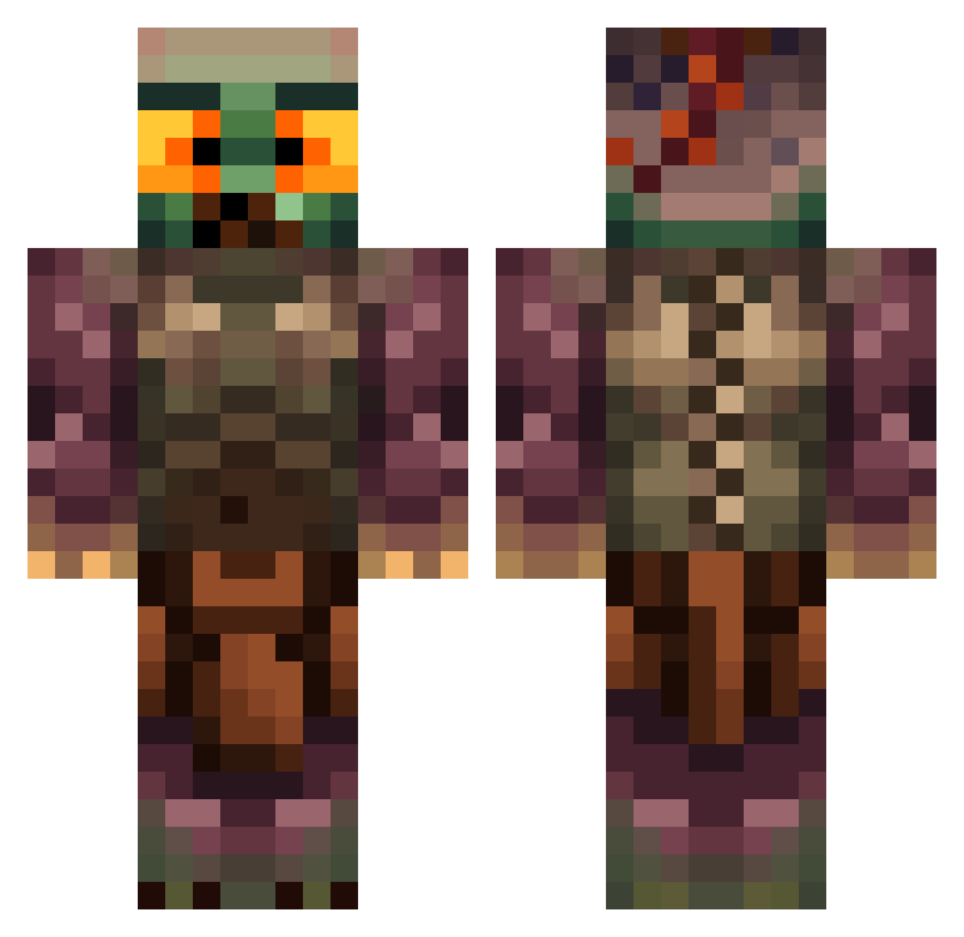 BongwaterJohnson Minecraft skin, front and back view