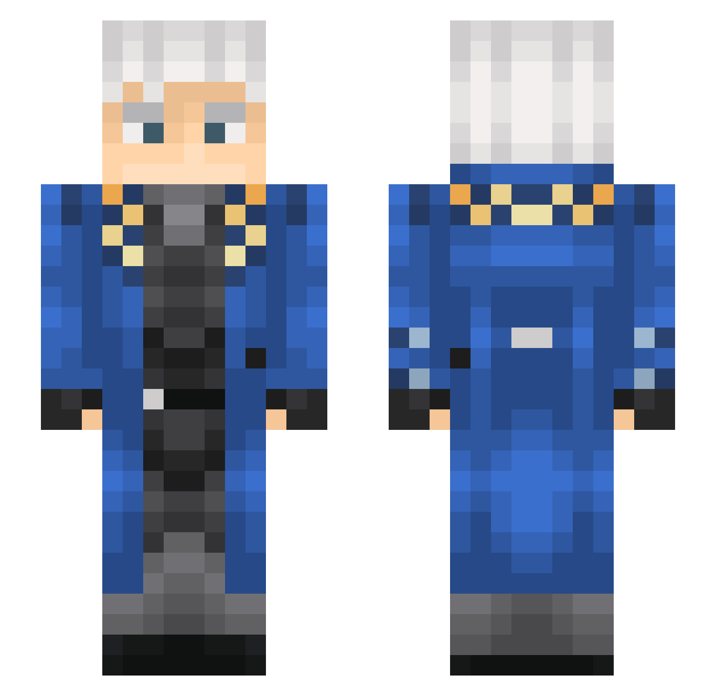 Mikkellunding Minecraft skin, front and back view