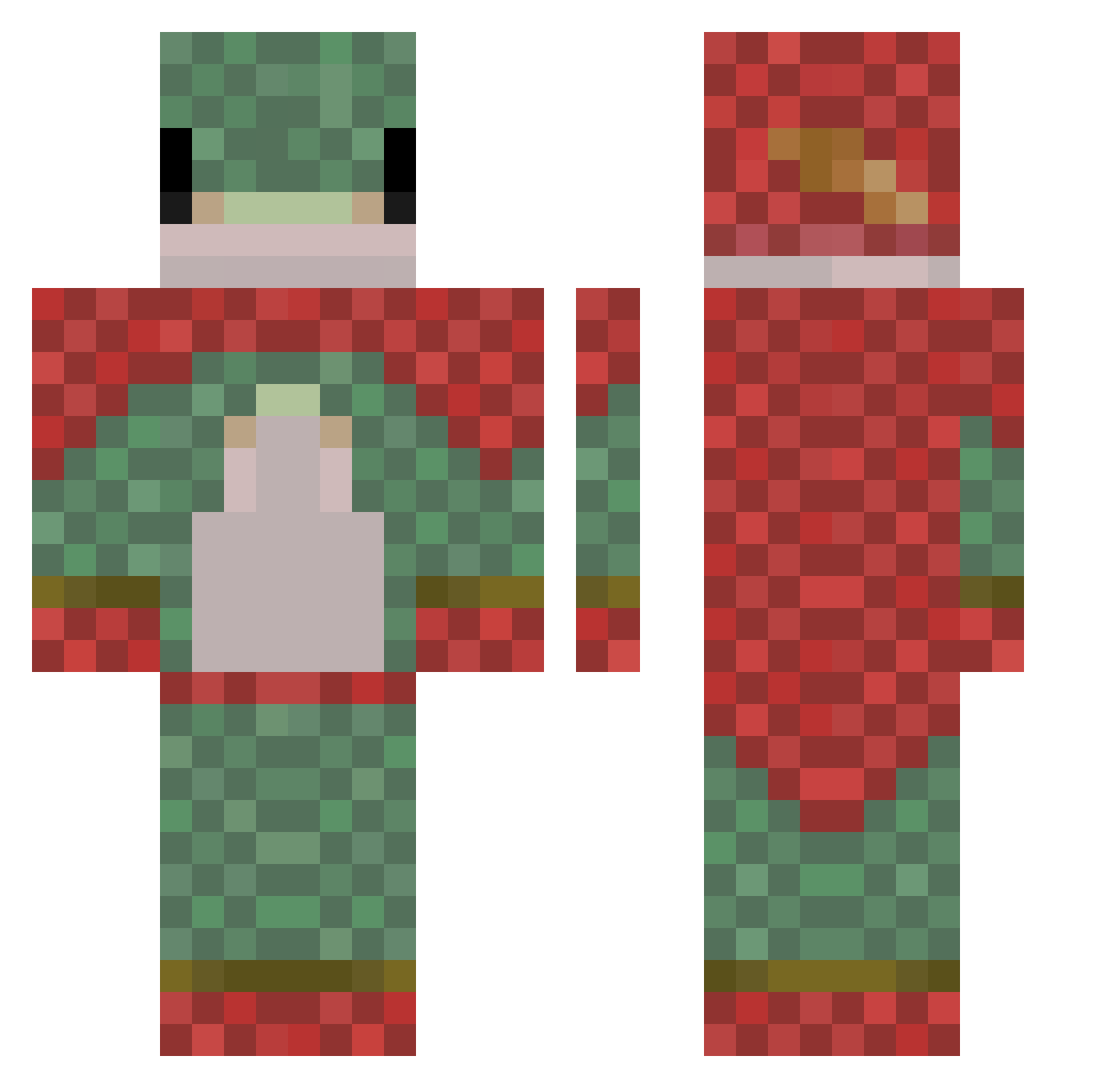 Mandaryna_16 Minecraft skin, front and back view