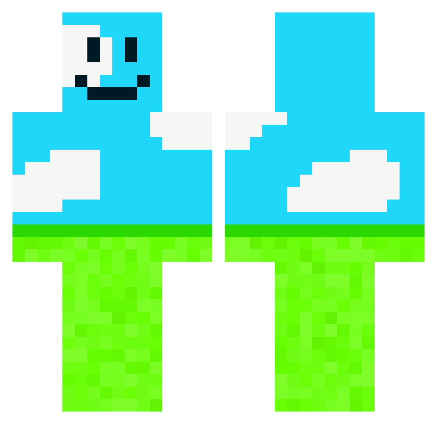 foolcrum Minecraft skin, front and back view
