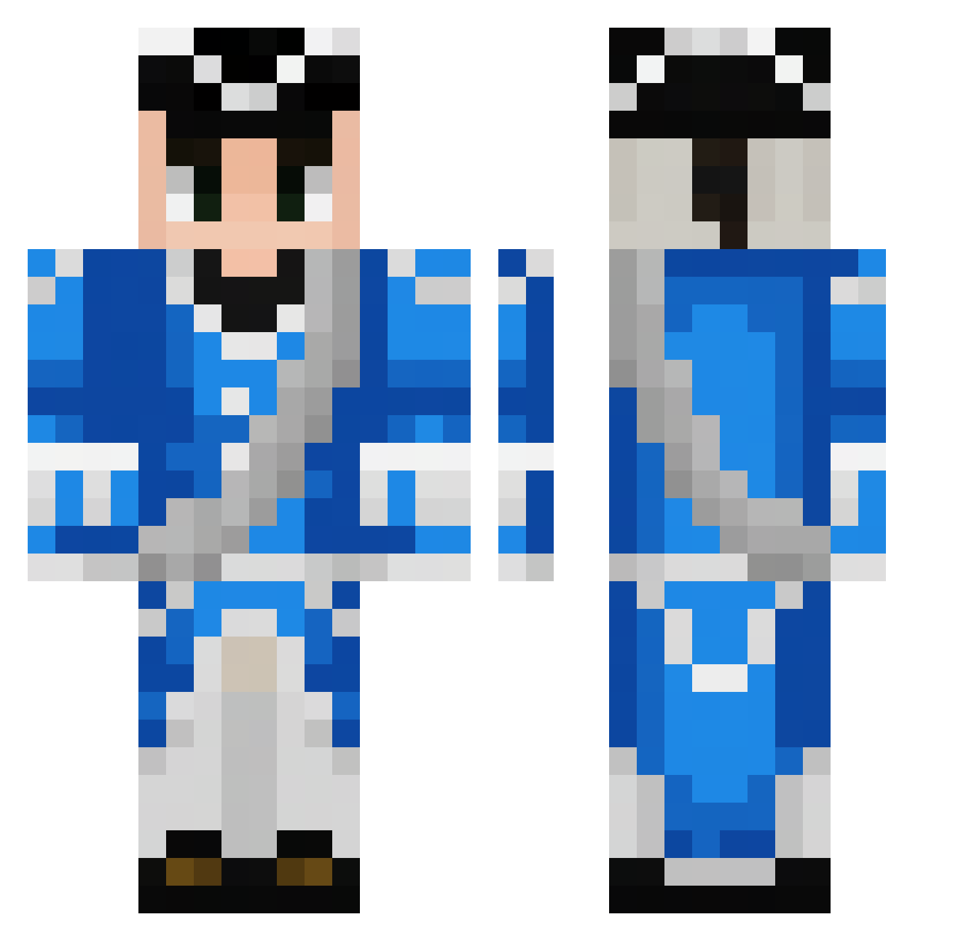 Sizzleton Minecraft skin, front and back view