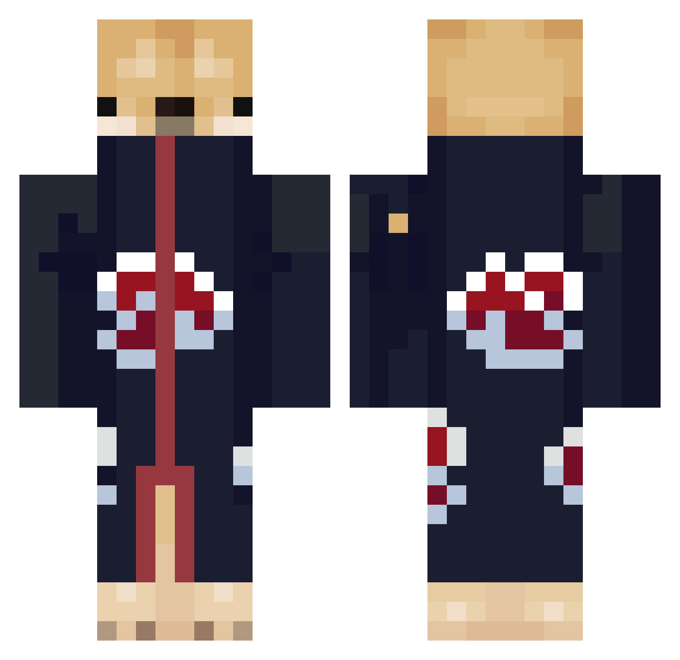 red_3680 Minecraft skin, front and back view