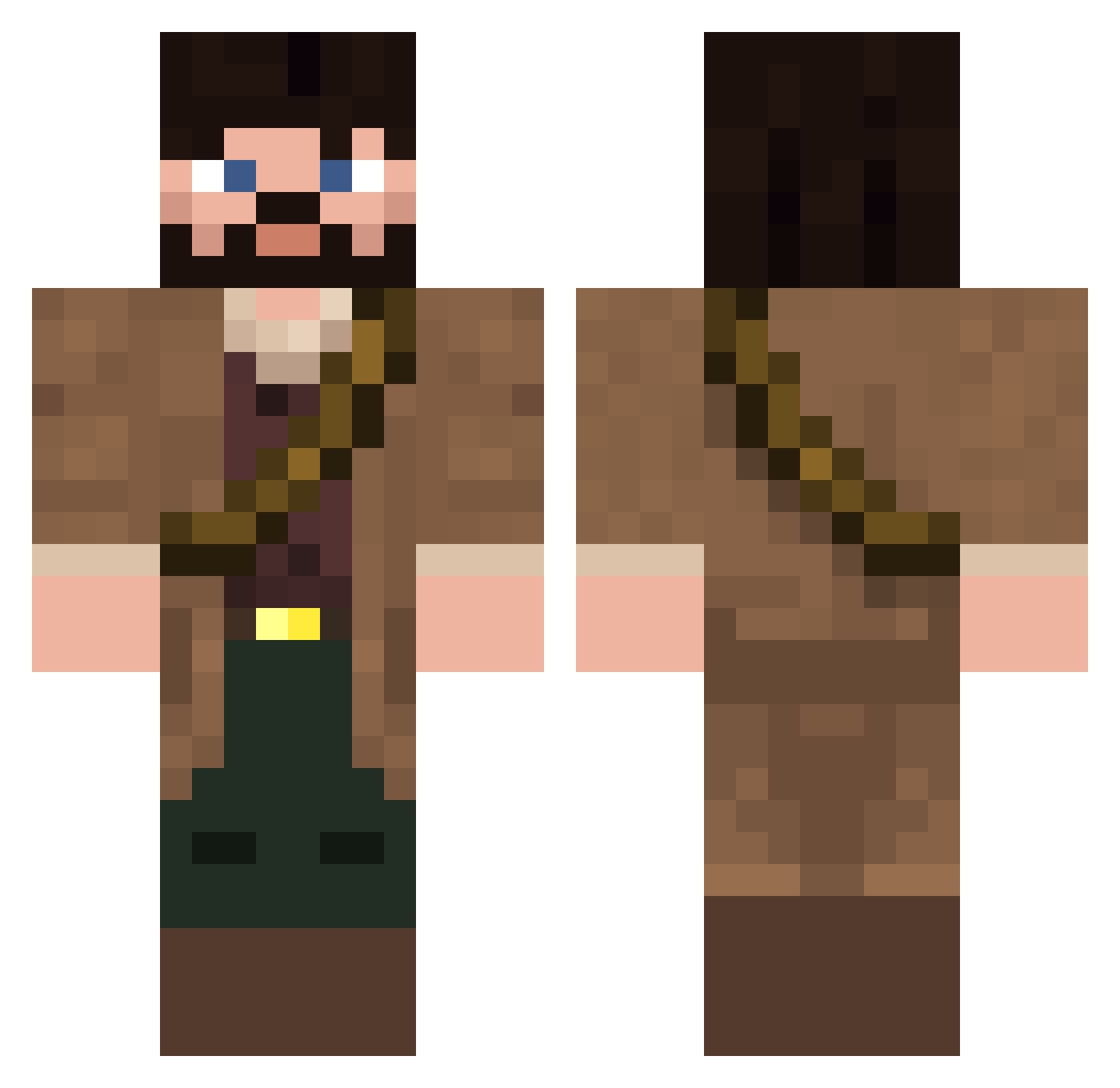 Roc_Destructo Minecraft skin, front and back view