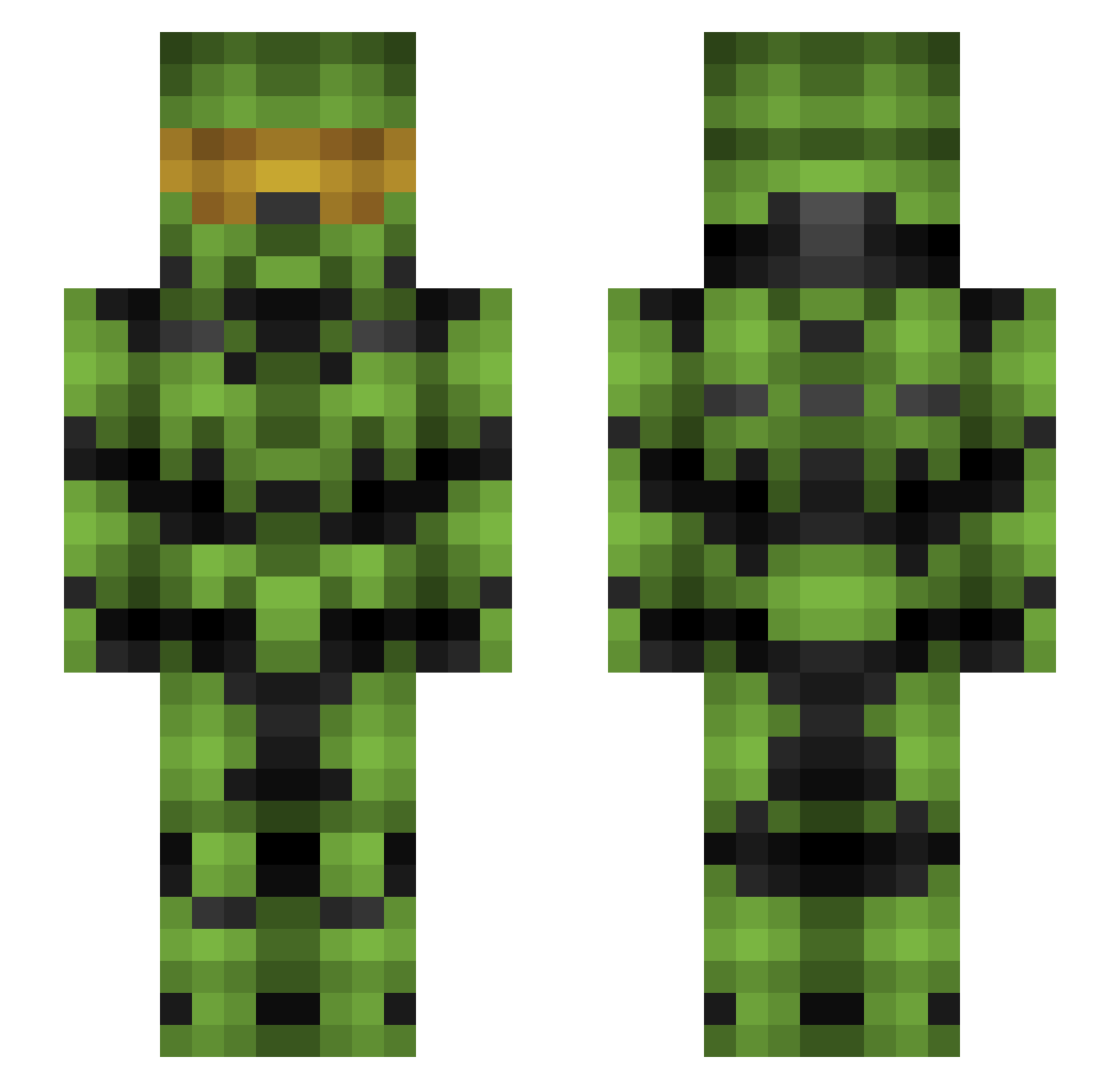 V7V7V7V7 Minecraft skin, front and back view