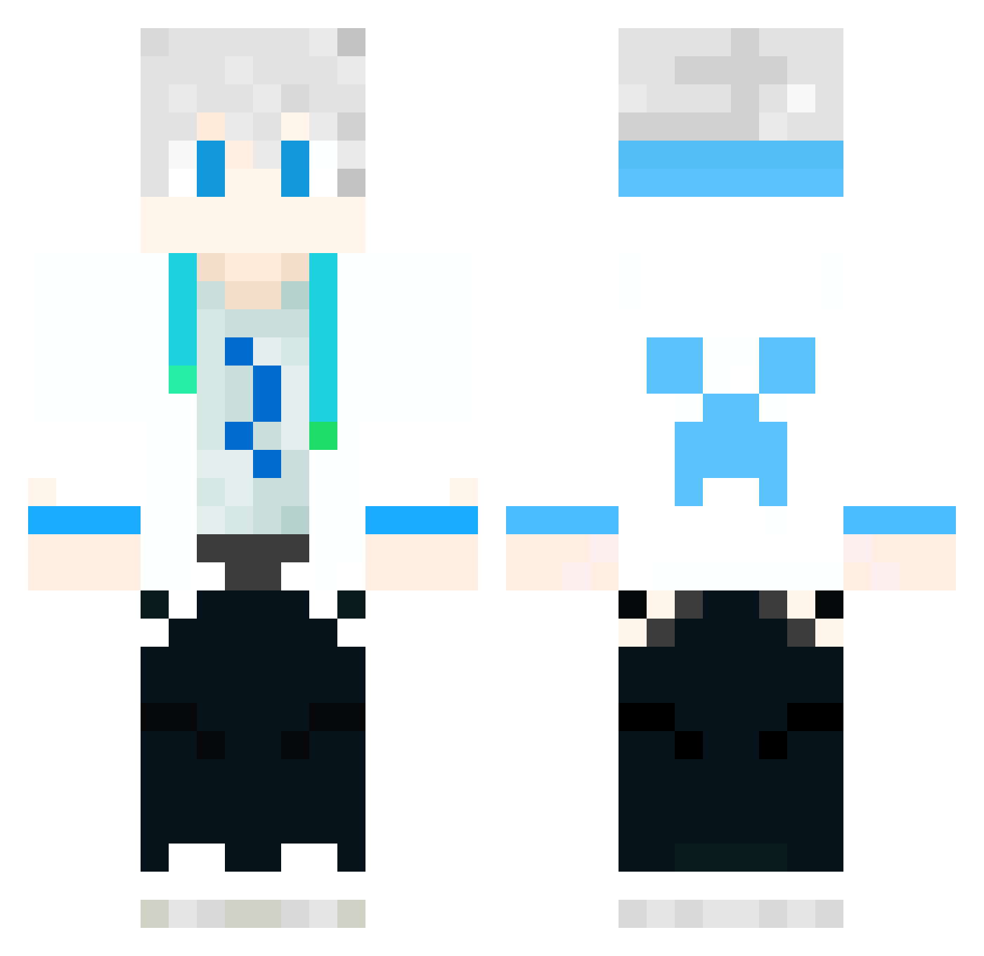 Ybbjy Minecraft skin, front and back view