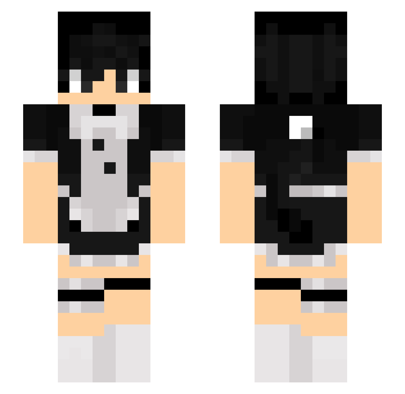 Splr Minecraft skin, front and back view