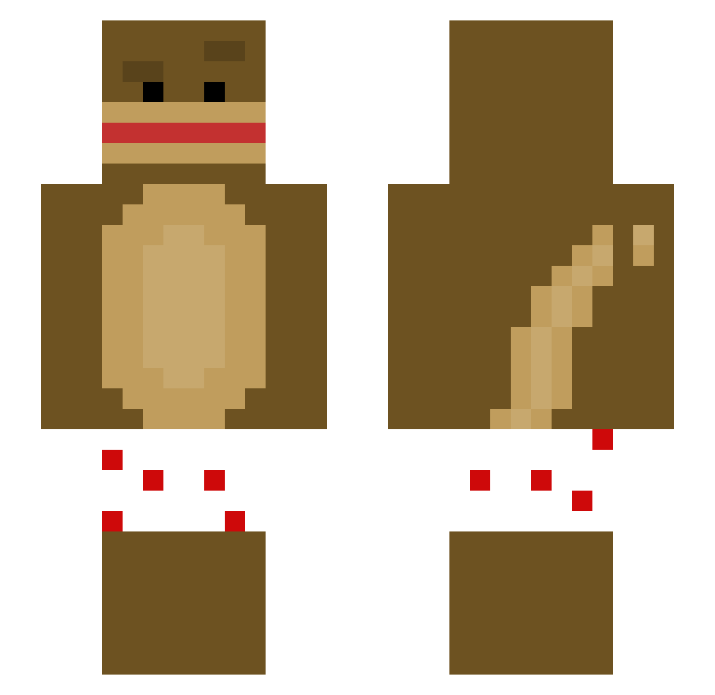 hundepikken Minecraft skin, front and back view