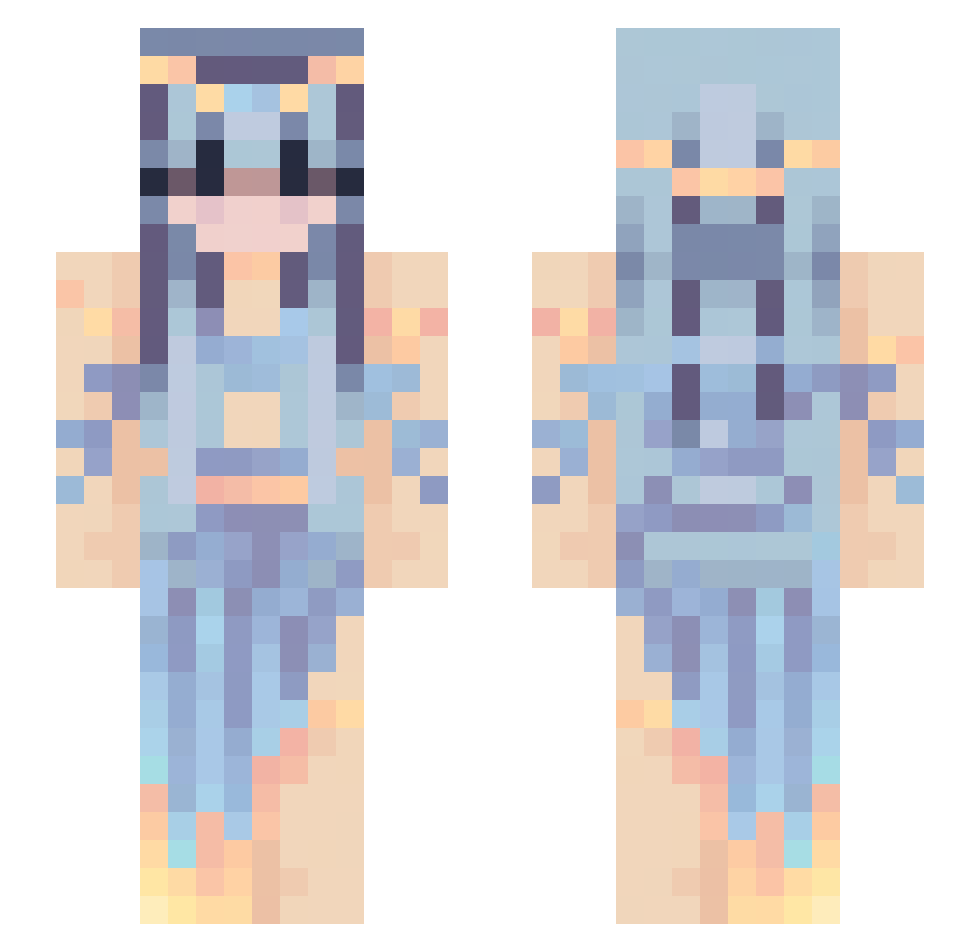 SSwitchie Minecraft skin, front and back view