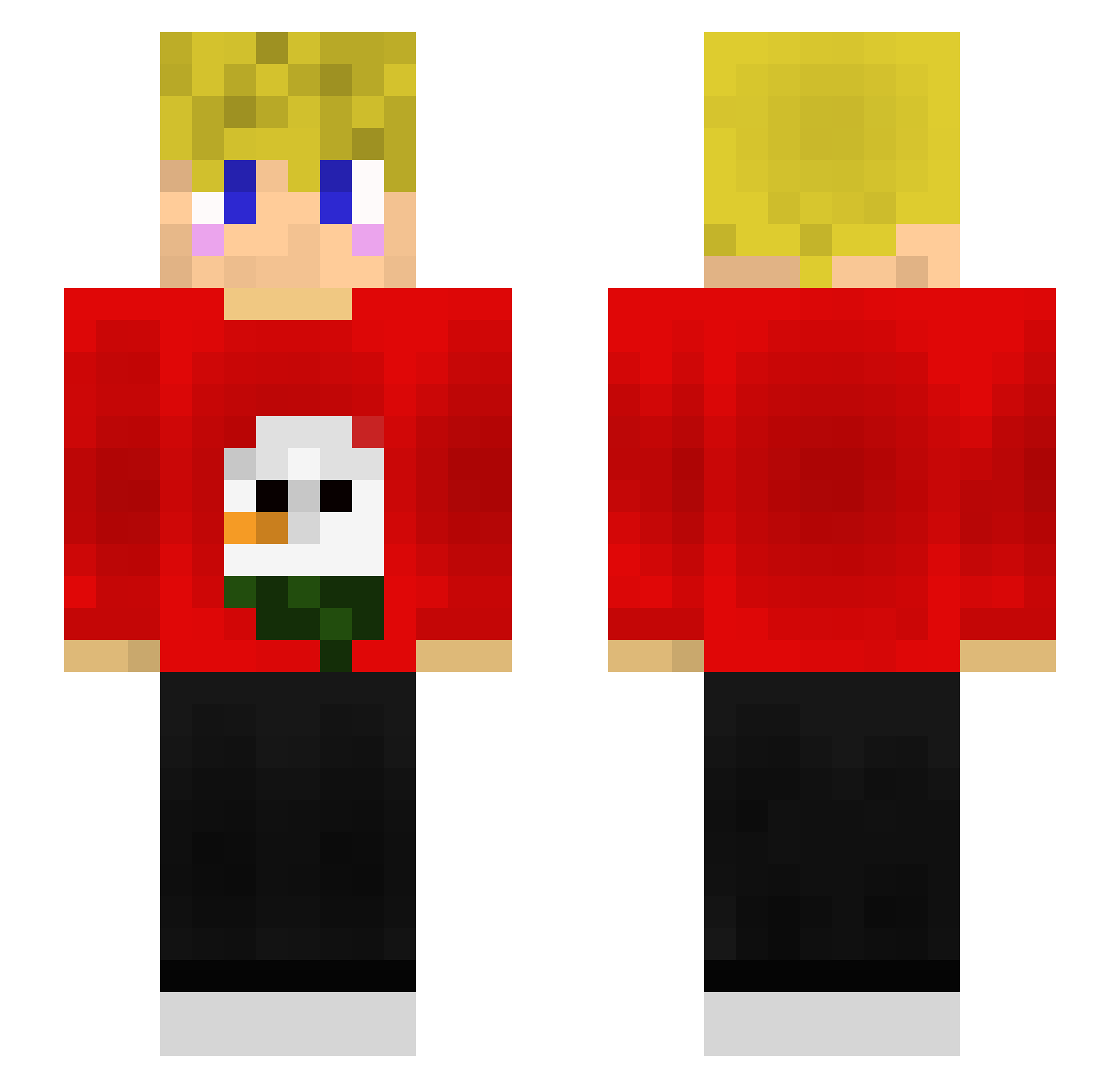 zulekgg Minecraft skin, front and back view