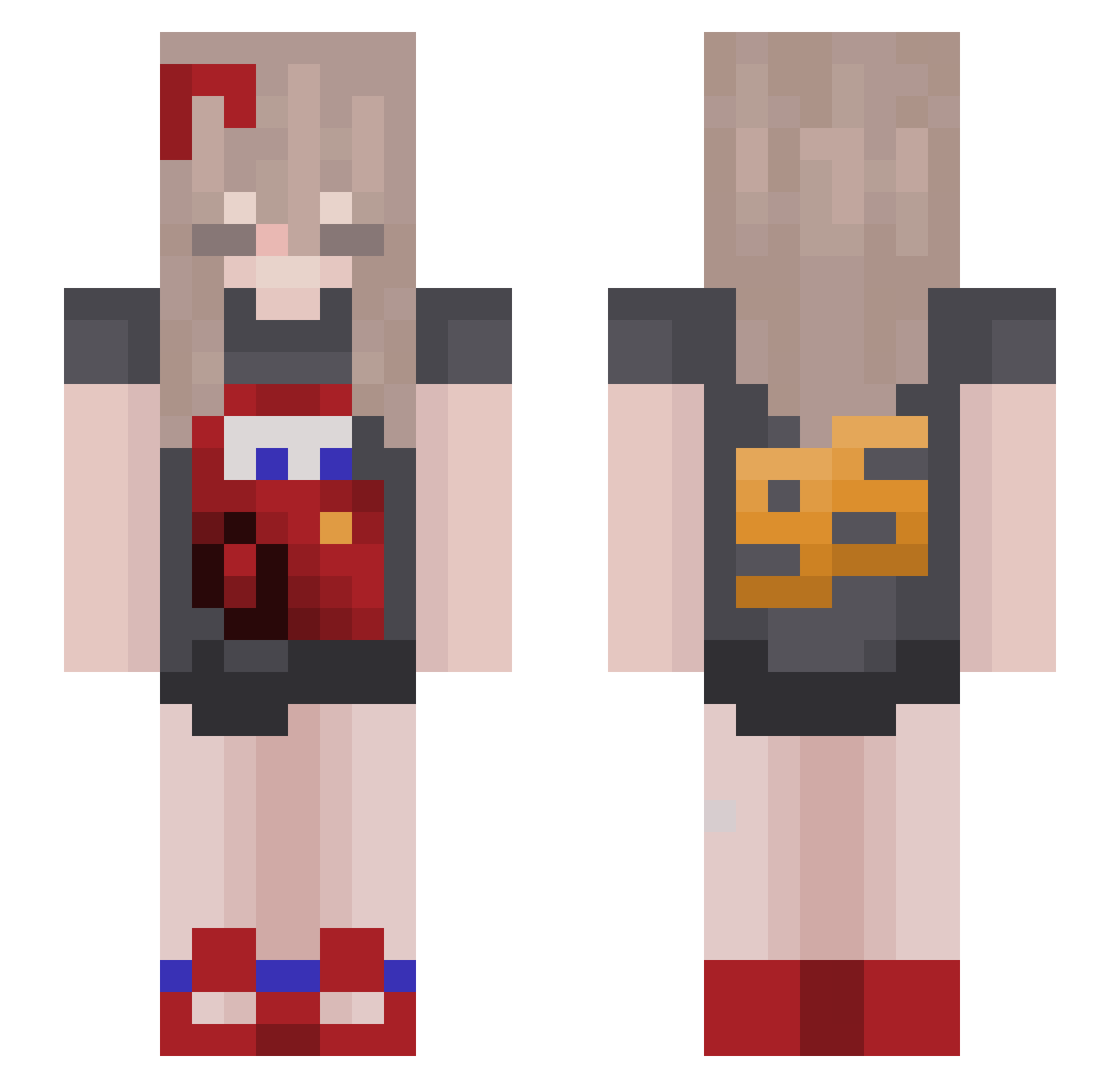 oWuffO Minecraft skin, front and back view