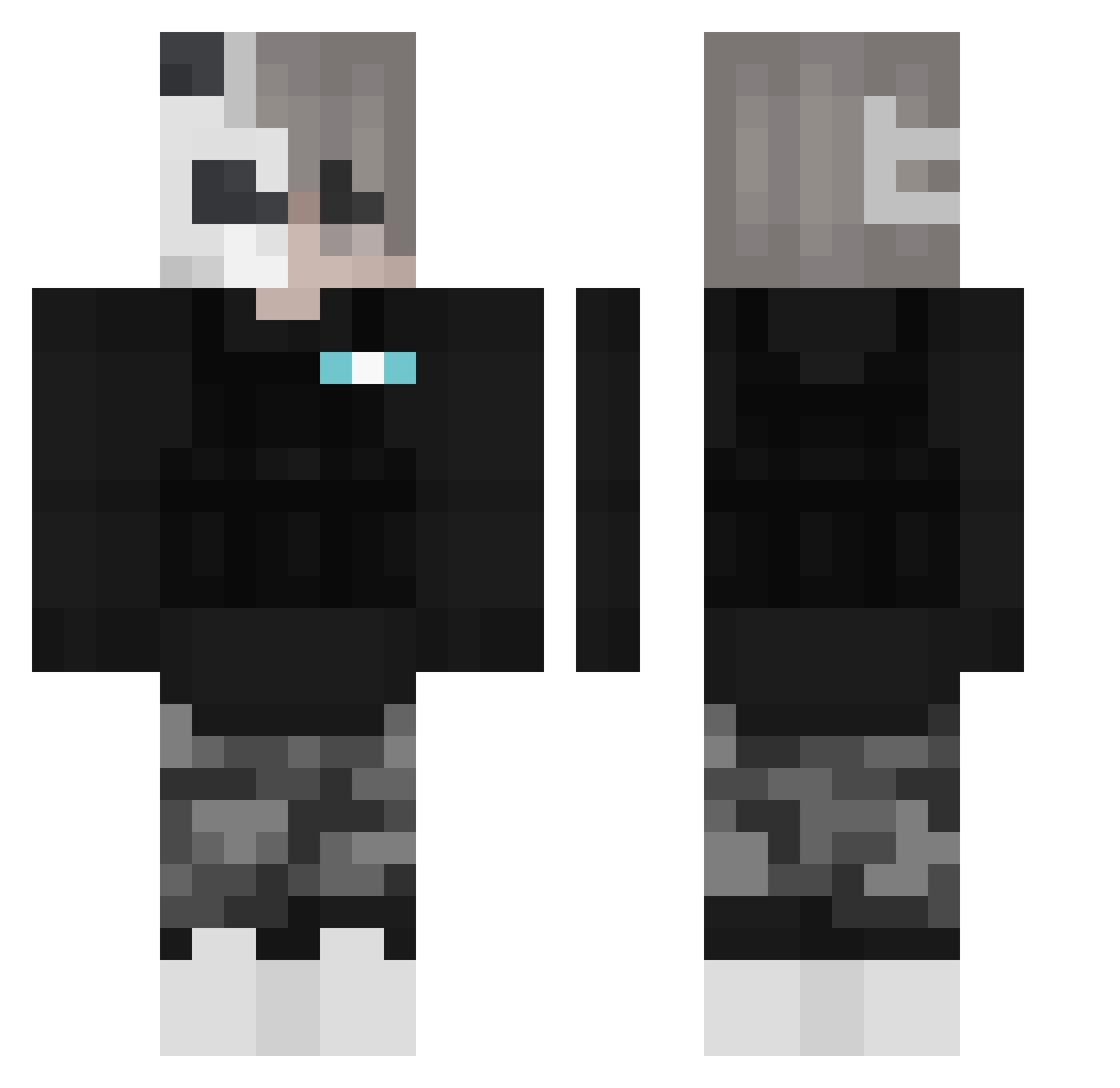 Zweterige_Deur Minecraft skin, front and back view