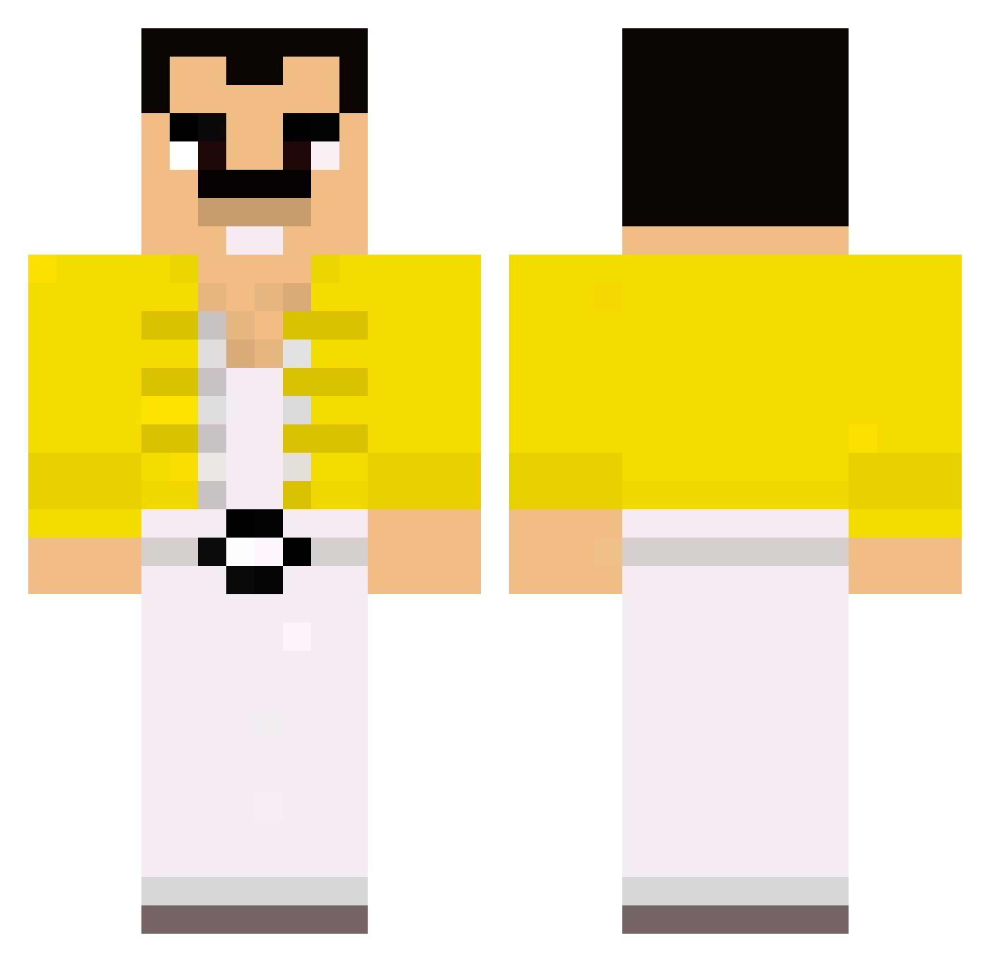Pillkiss Minecraft skin, front and back view