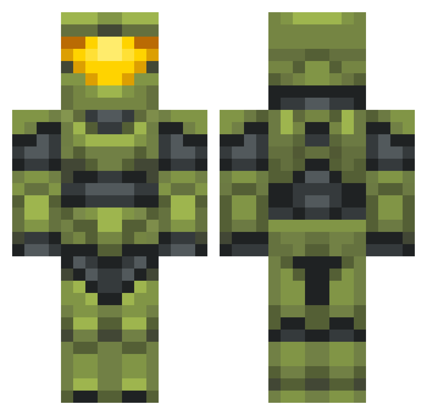 EmberR3born Minecraft skin, front and back view