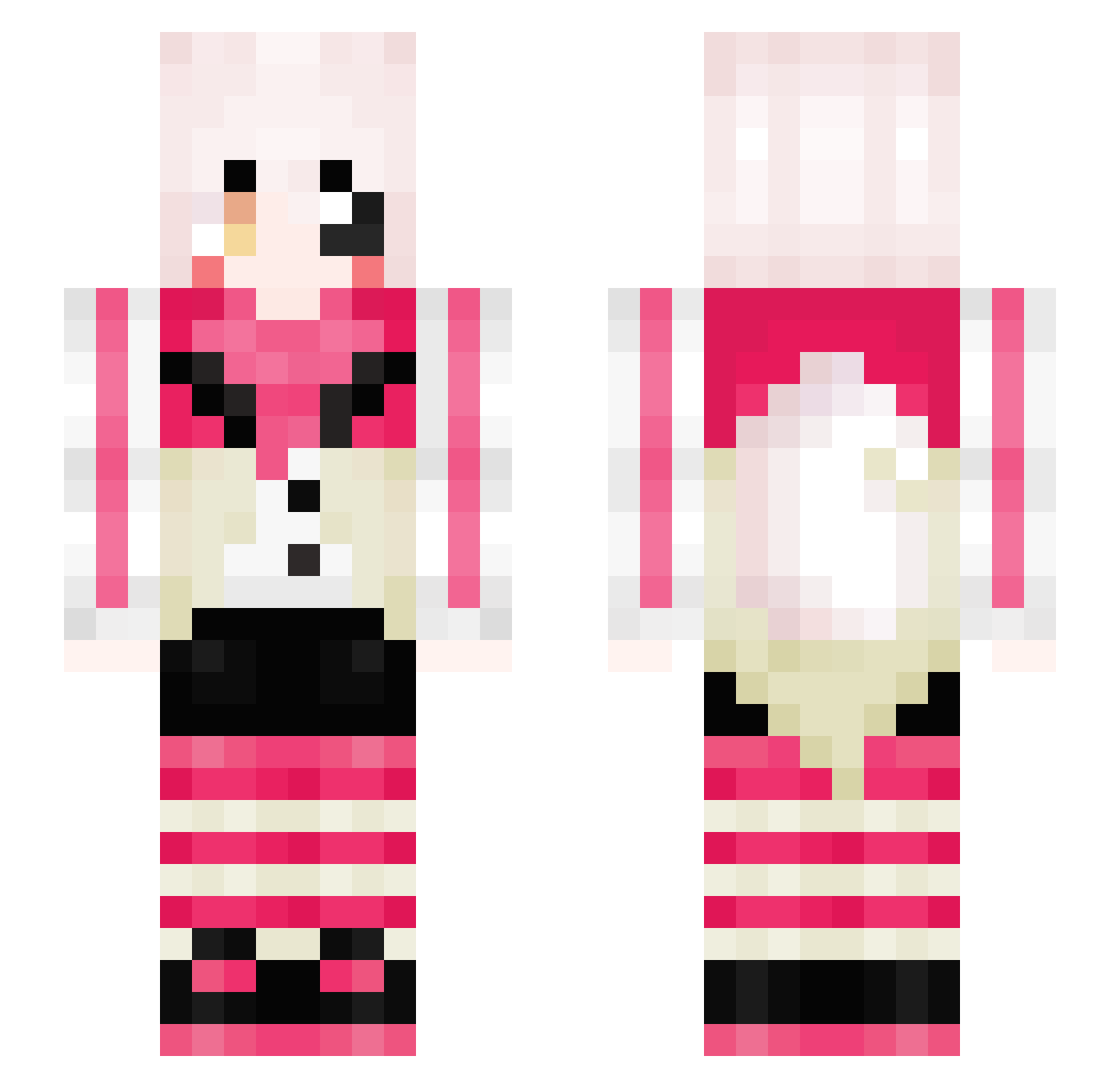 ouppie Minecraft skin, front and back view