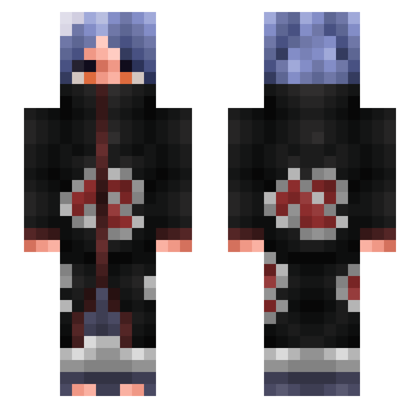 Biskotoulis Minecraft skin, front and back view