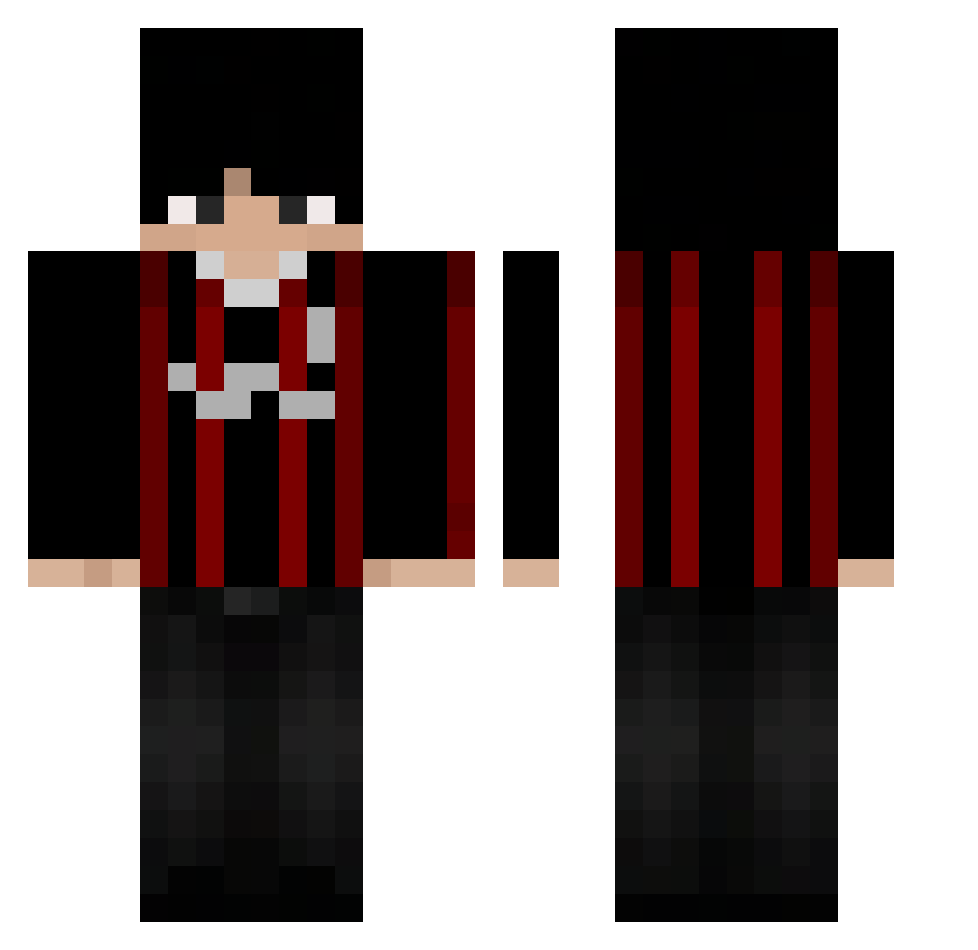 KennyDripp Minecraft skin, front and back view