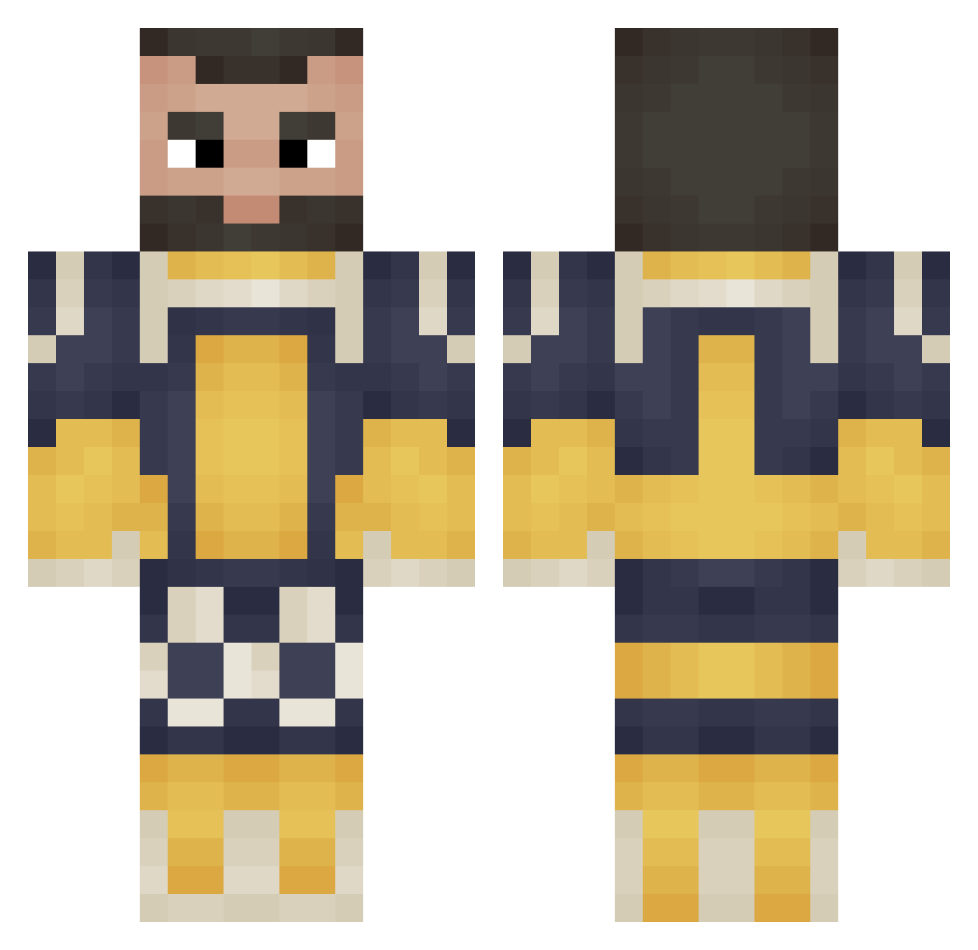 Badger702 Minecraft skin, front and back view