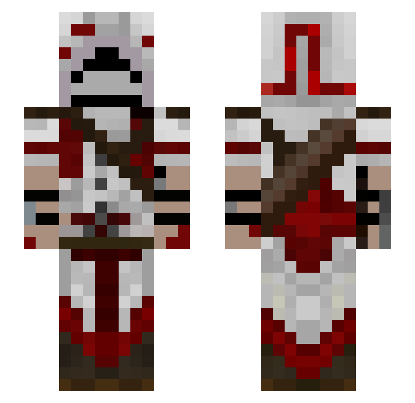Ultrobot Minecraft skin, front and back view