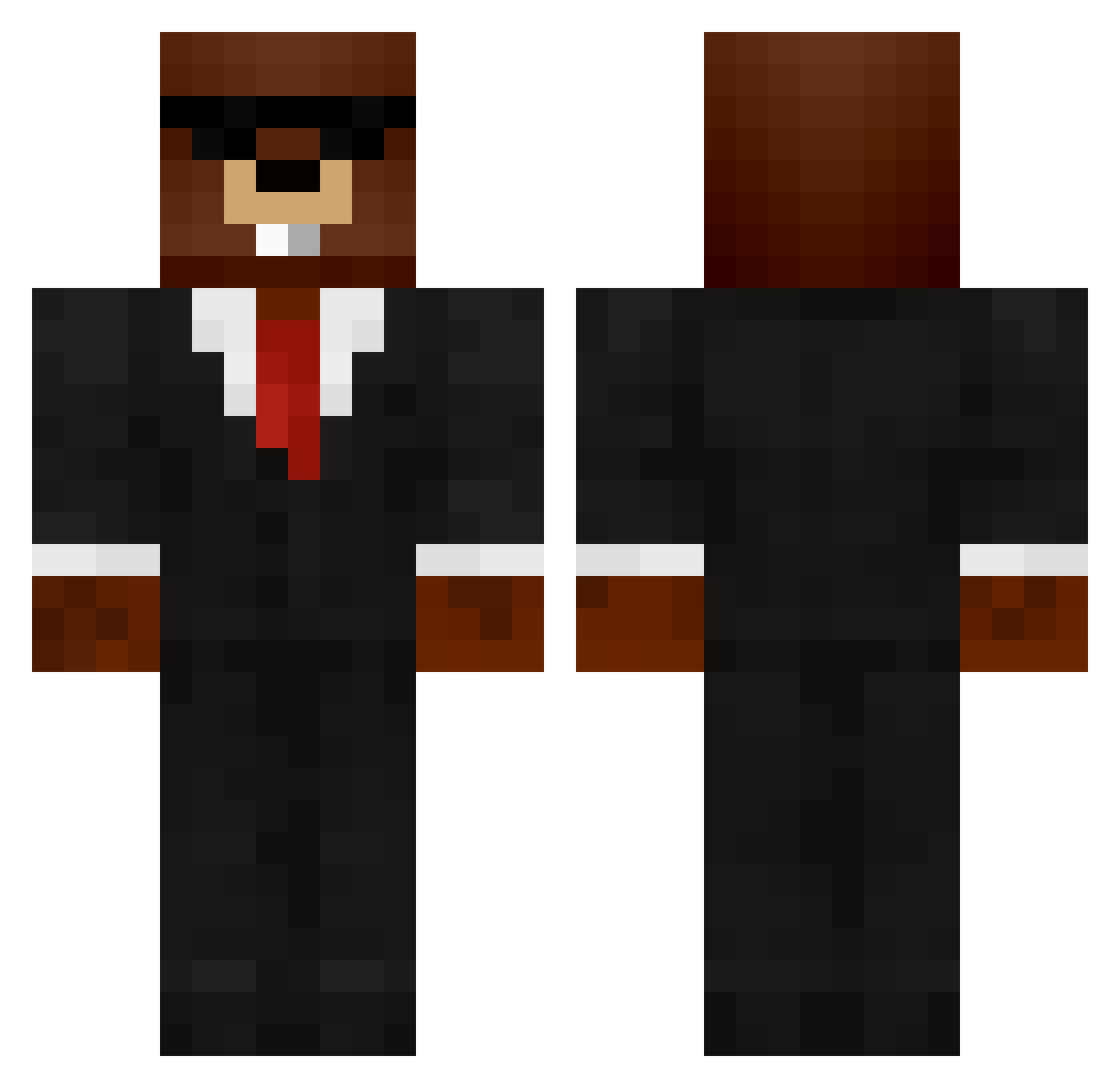 _B0ber Minecraft skin, front and back view