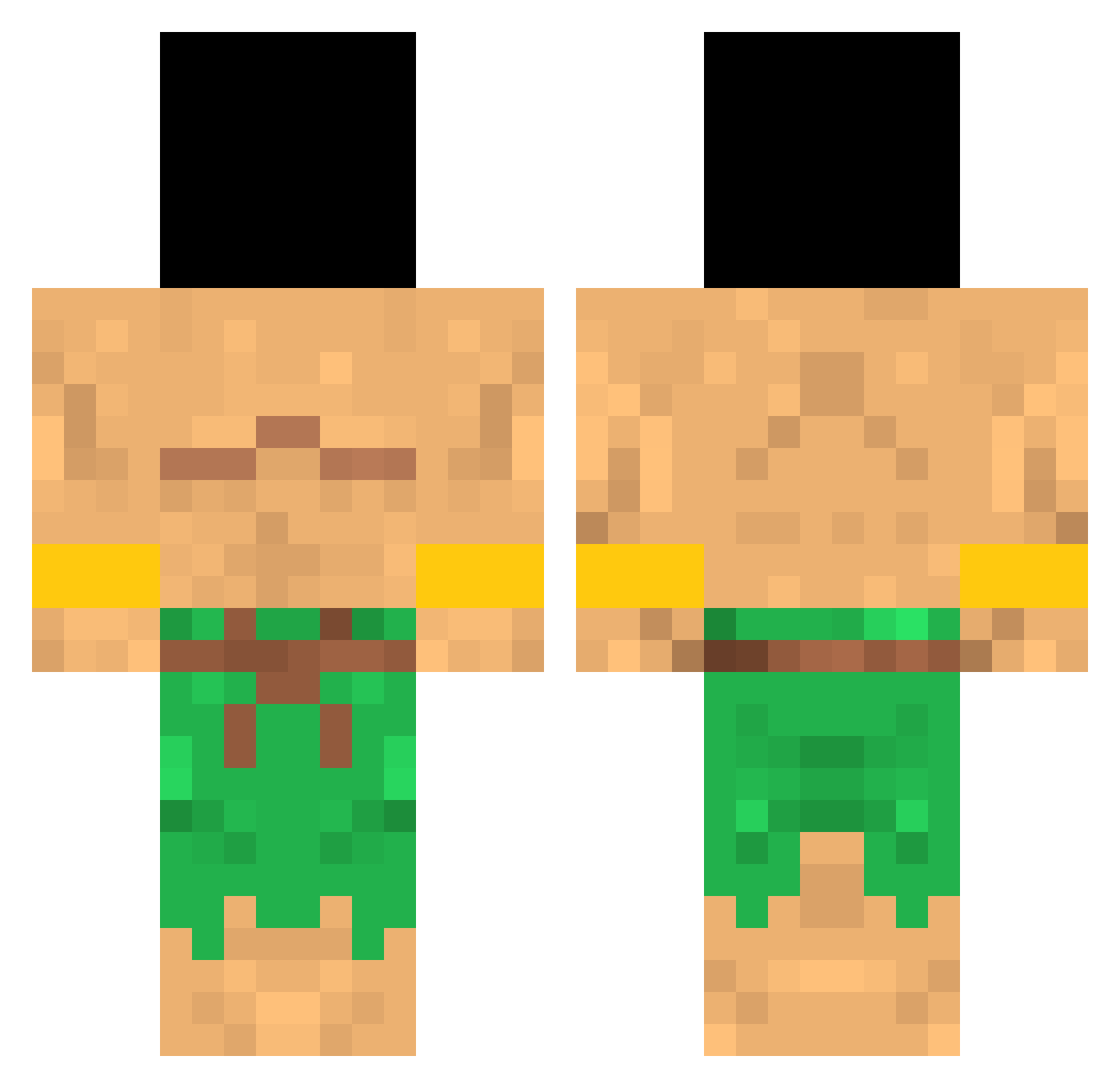 TheKingsCigar Minecraft skin, front and back view