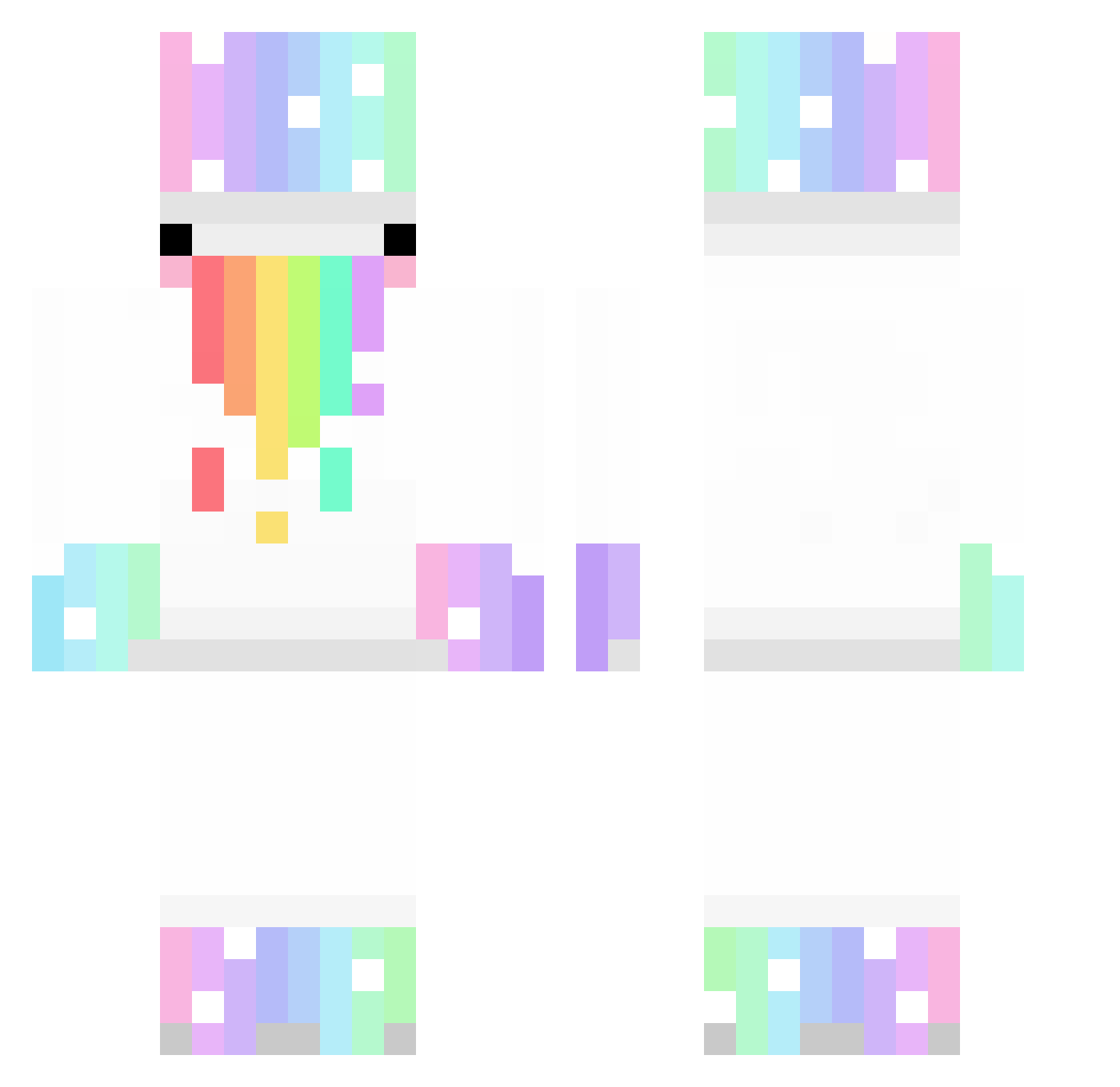 SpanishLangauge Minecraft skin, front and back view