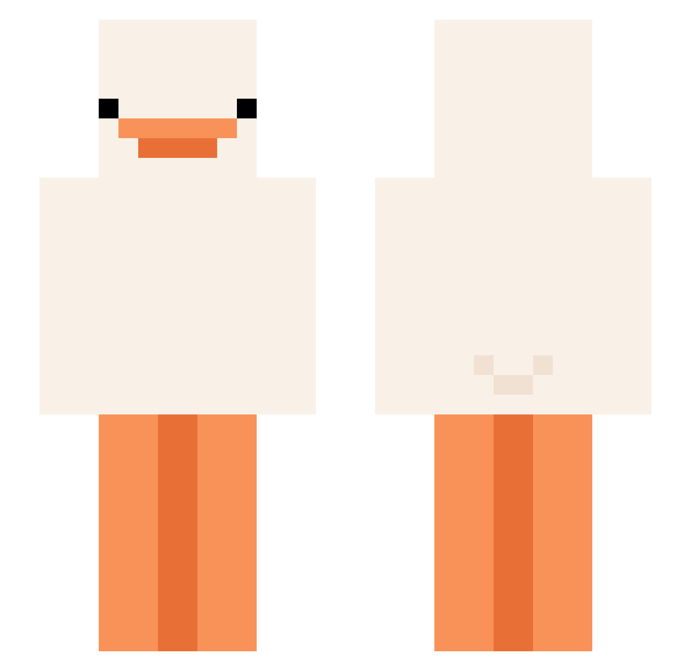 whiskywaffle Minecraft skin, front and back view