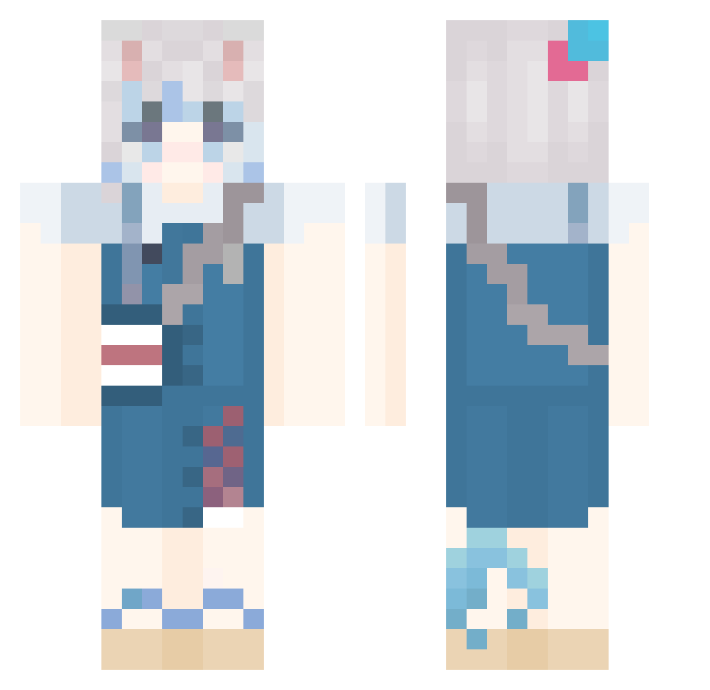 JiKyeon Minecraft skin, front and back view