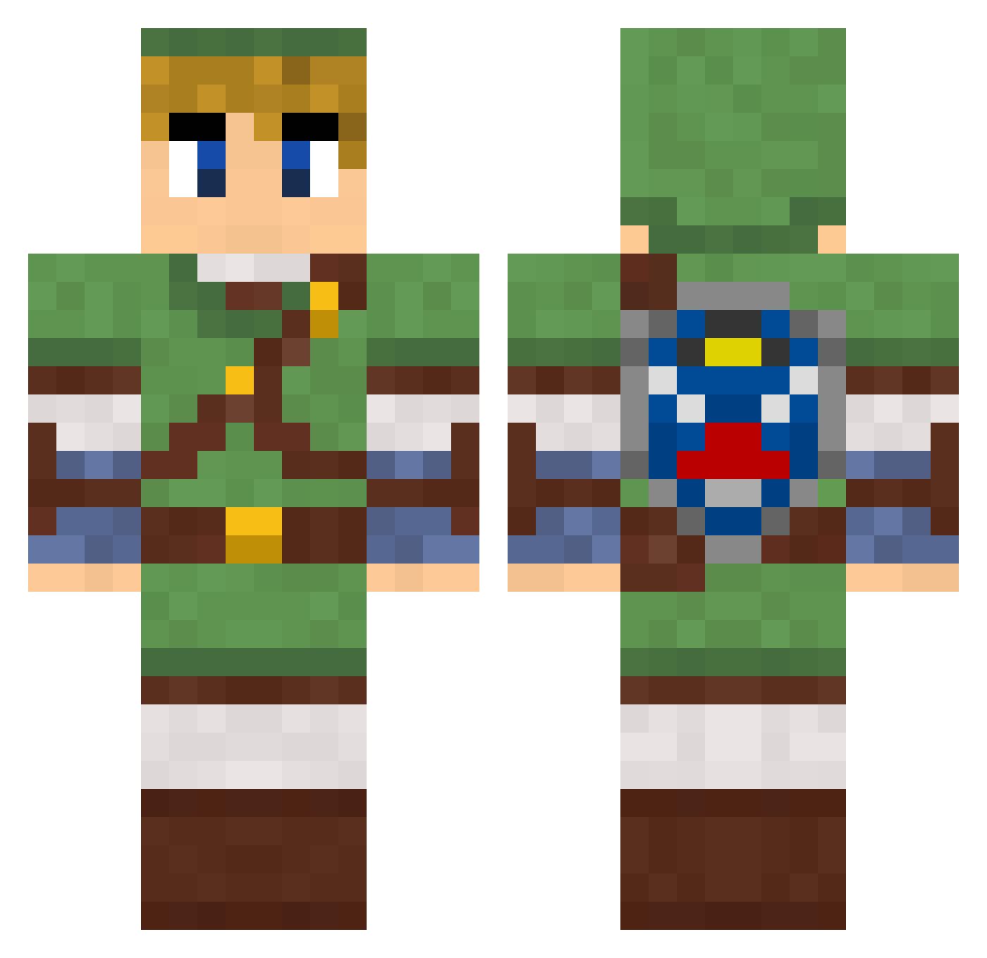 Spurk Minecraft skin, front and back view
