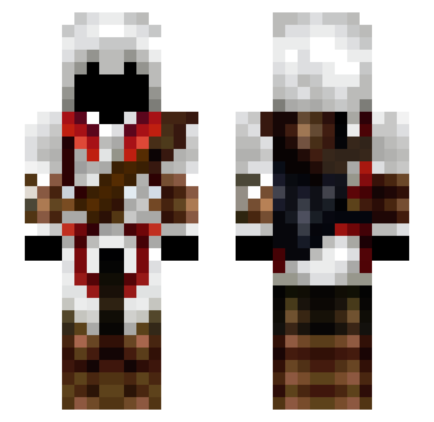 JagerVater Minecraft skin, front and back view