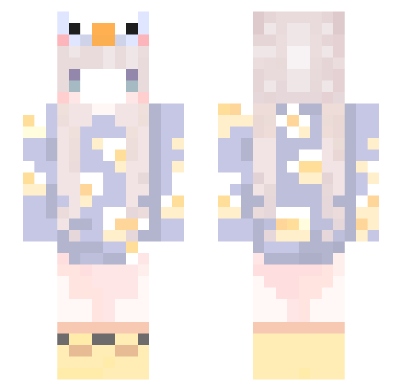 kikilalaa Minecraft skin, front and back view
