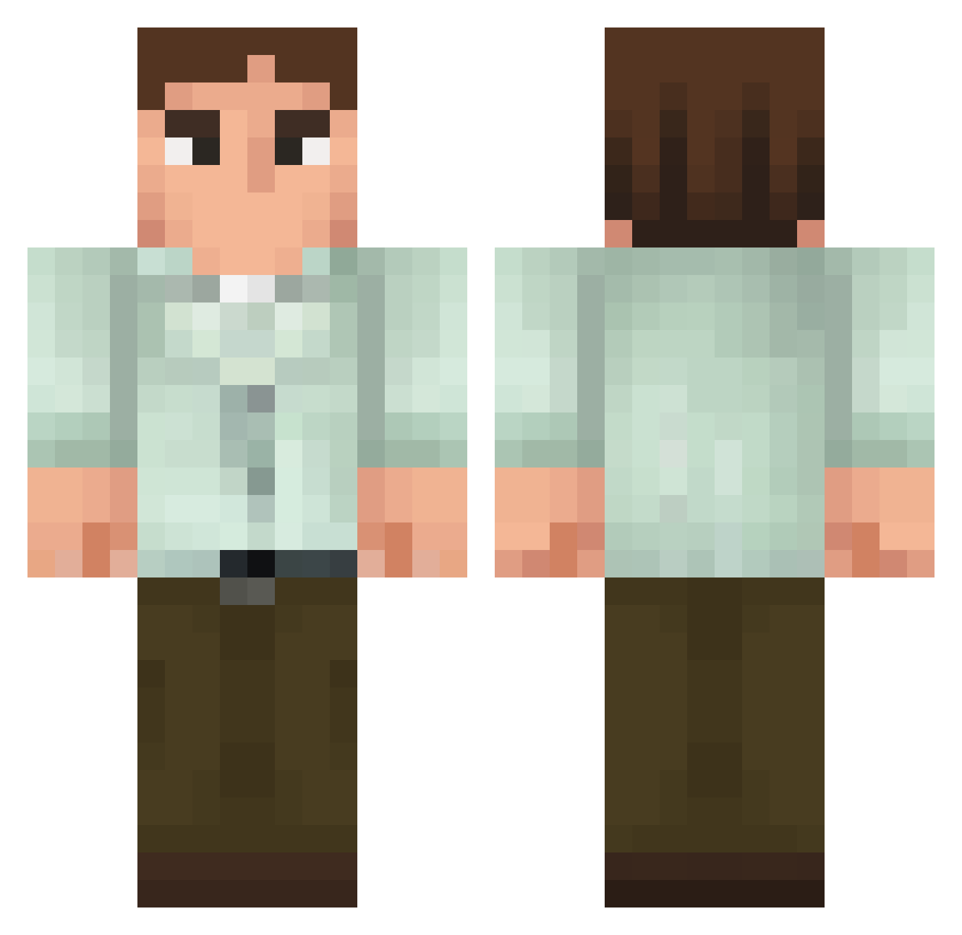 ak1d Minecraft skin, front and back view