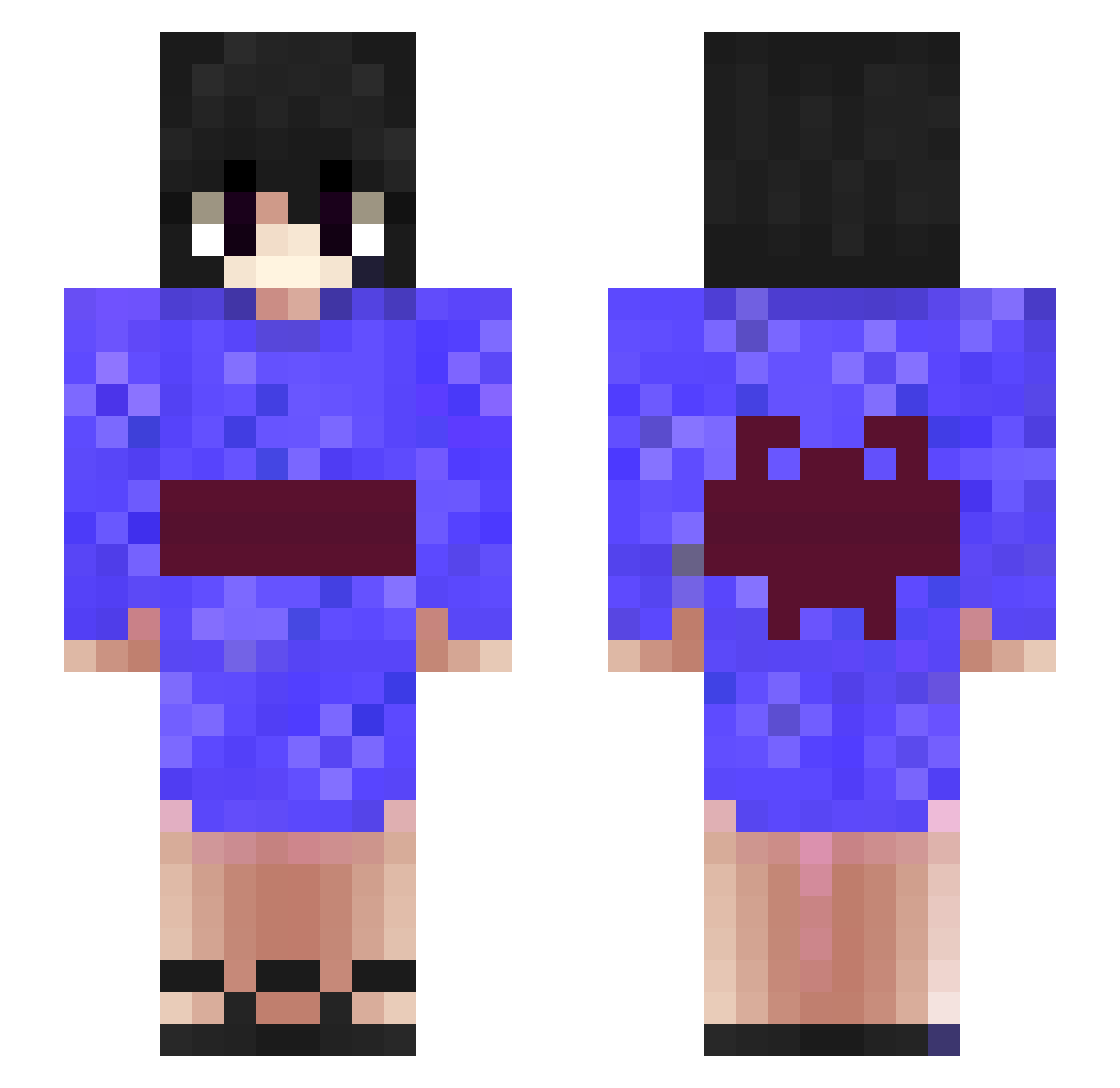 krueeeeeeeeeemel Minecraft skin, front and back view
