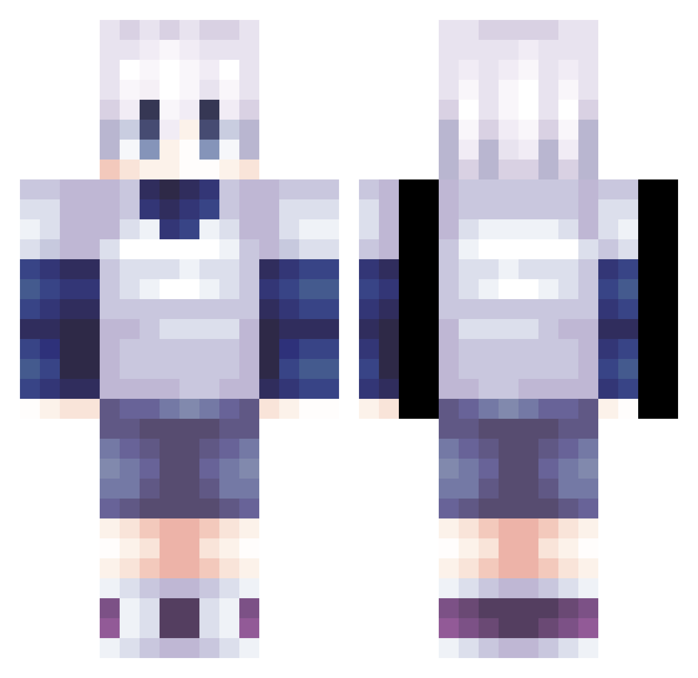 Killua_Chan Minecraft skin, front and back view