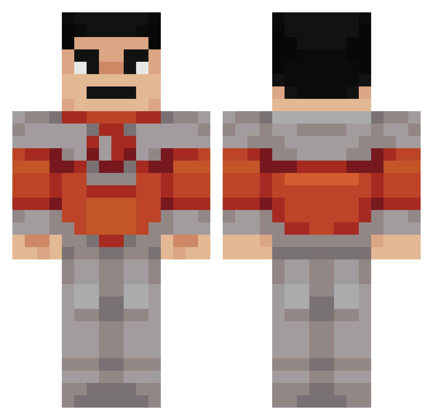 Tepania Minecraft skin, front and back view