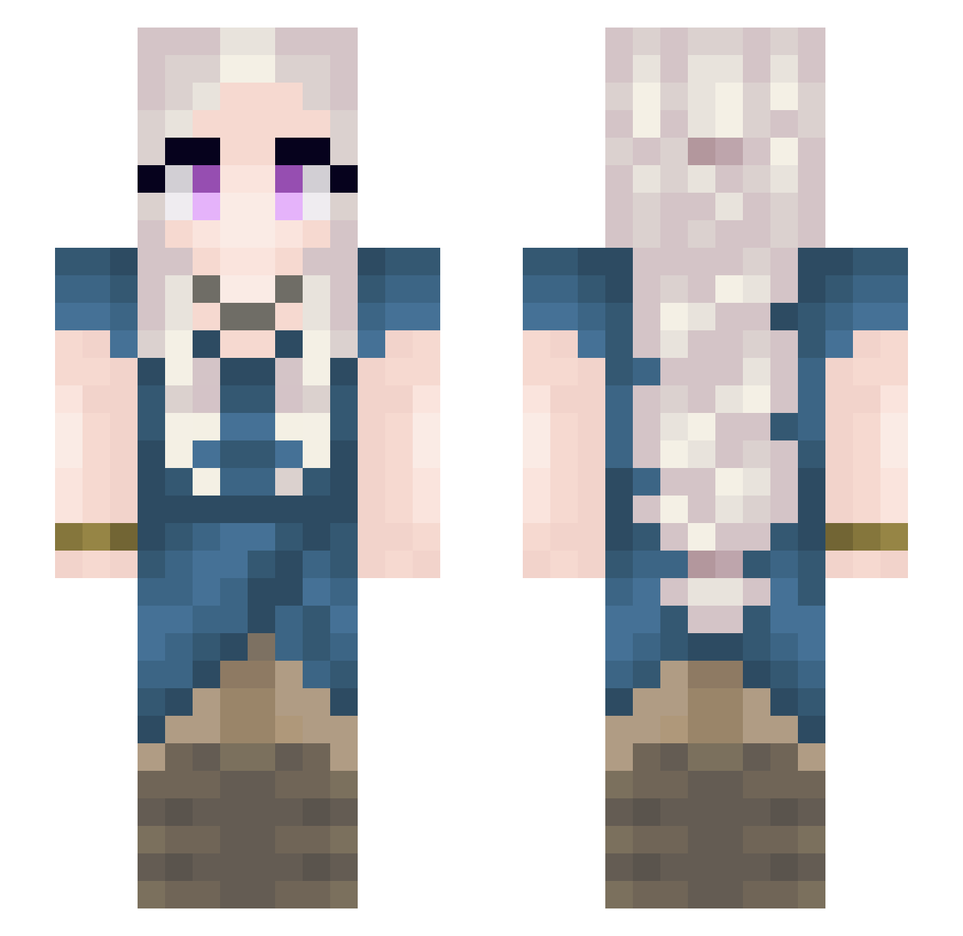 liluzita130 Minecraft skin, front and back view